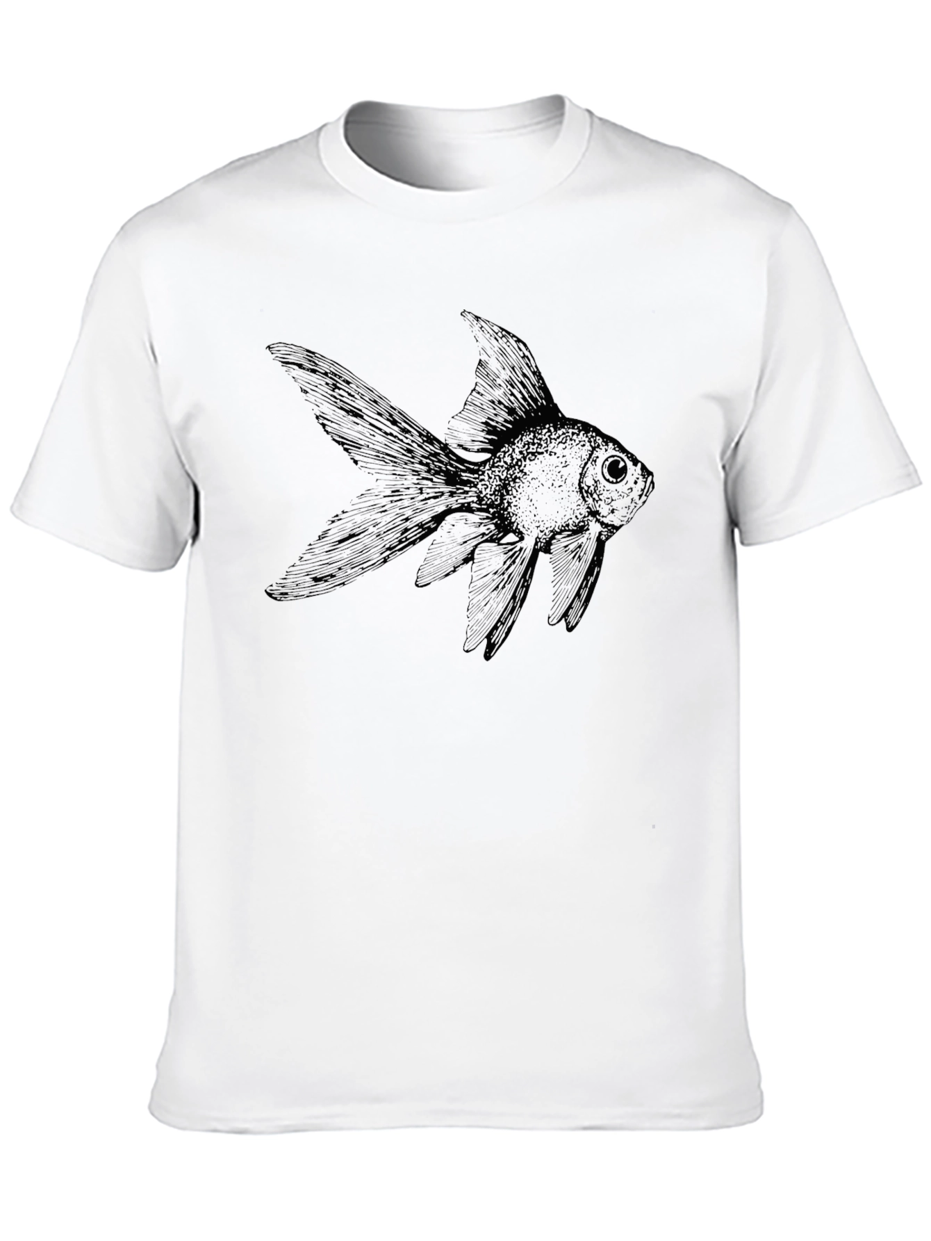 Black Black T-Shirt with Goldfish Graphic view 10
