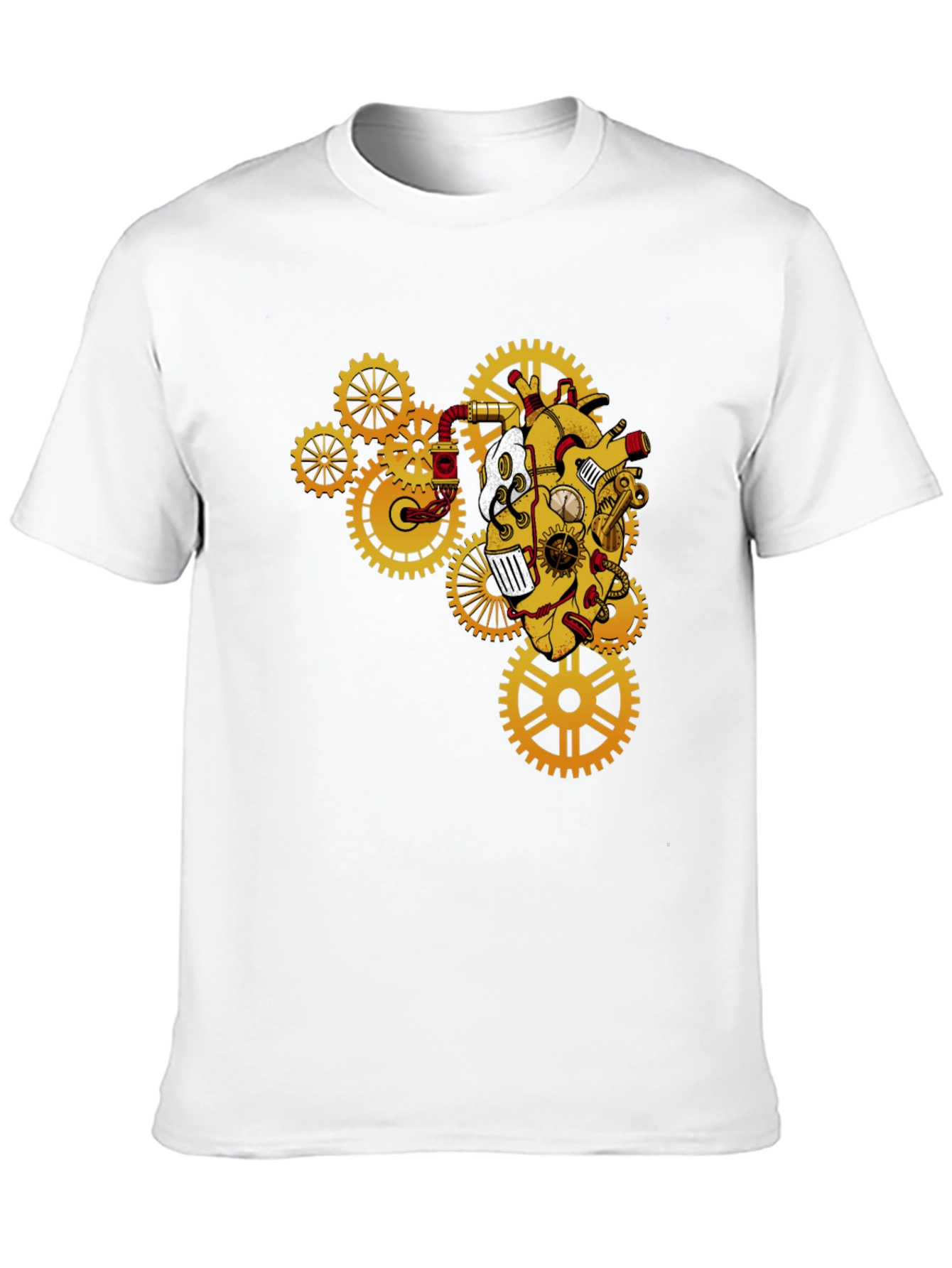 Black Steampunk Heart Gear T-Shirt view 10