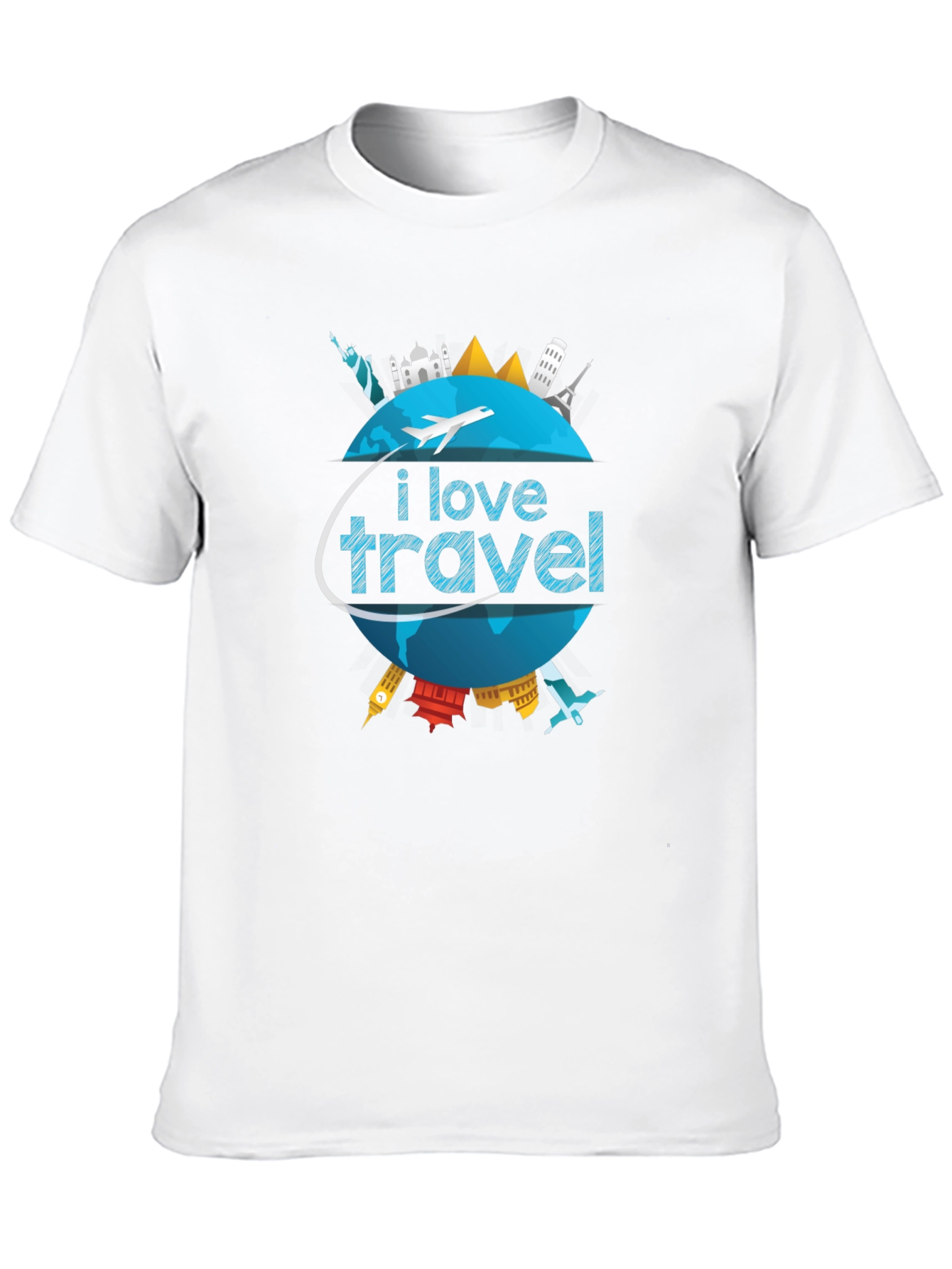 I Love Travel World Landmarks Graphic T-Shirt - 10