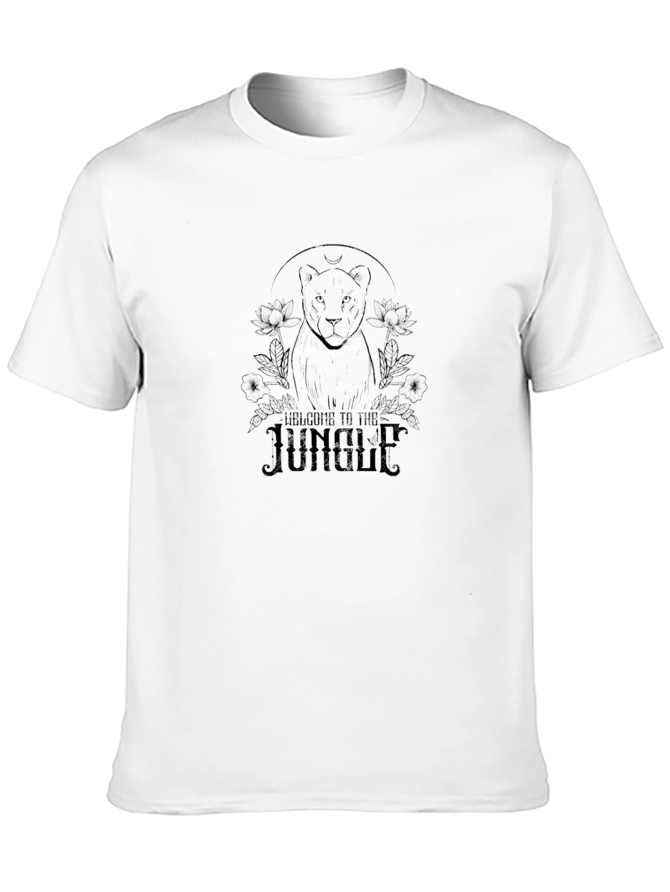 Black Welcome to the Jungle Graphic Tee - Black Cotton Blend view 10