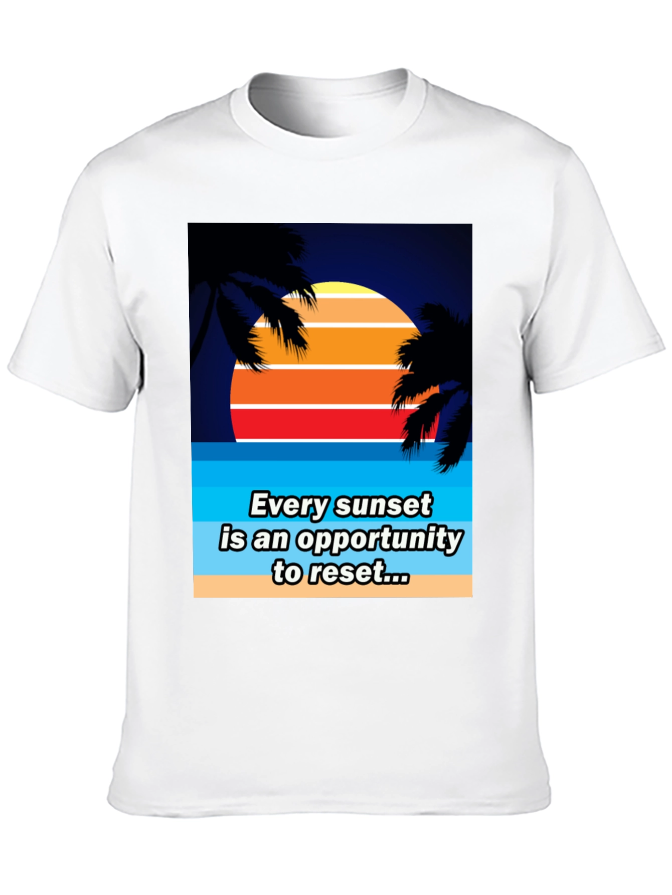 Black Sunset Reset Graphic Tee - Beach Vibes view 10