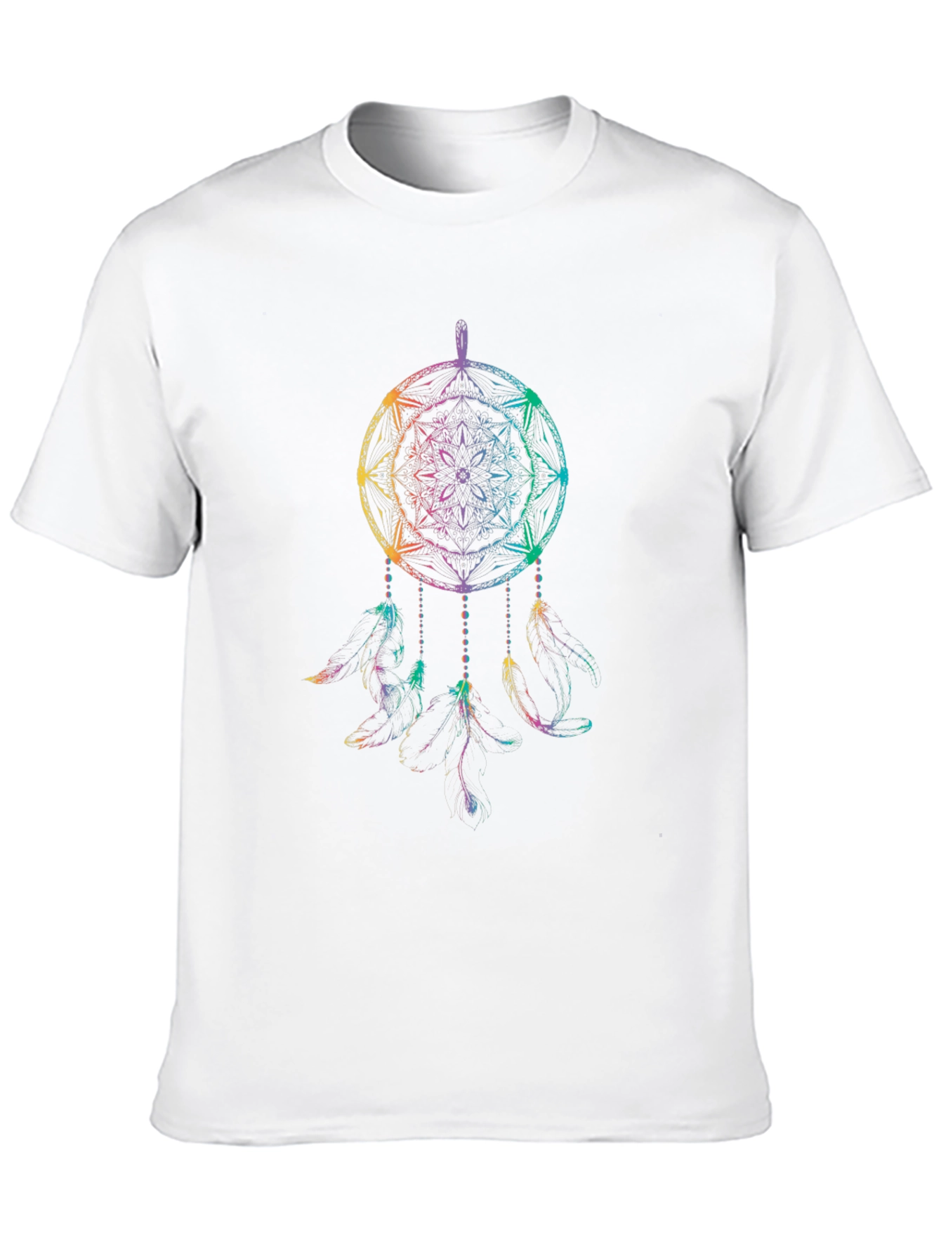 Black Rainbow Dreamcatcher Graphic Tee - Men's Black T-Shirt view 10