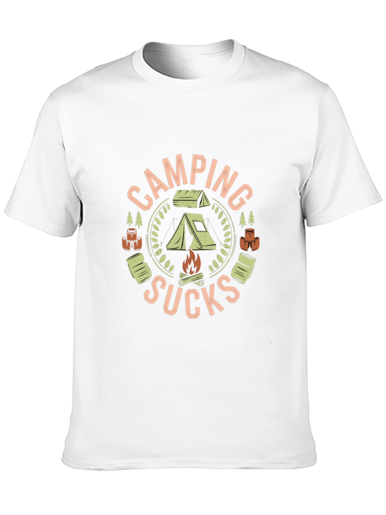 Black Camping Sucks Graphic Tee - Black Novelty T-Shirt view 10