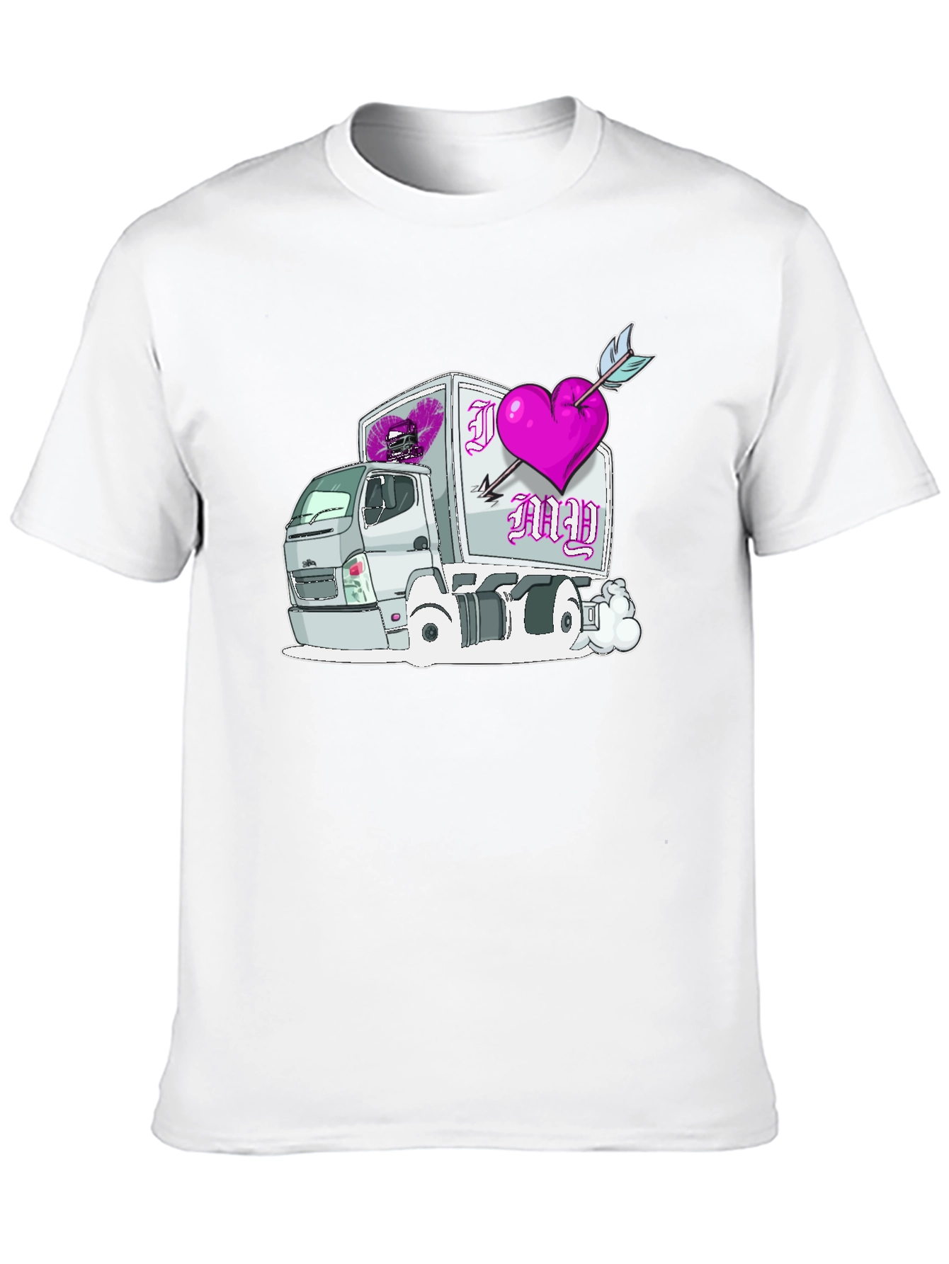 Black I Heart My Truck T-Shirt Black Cotton Graphic Tee view 10