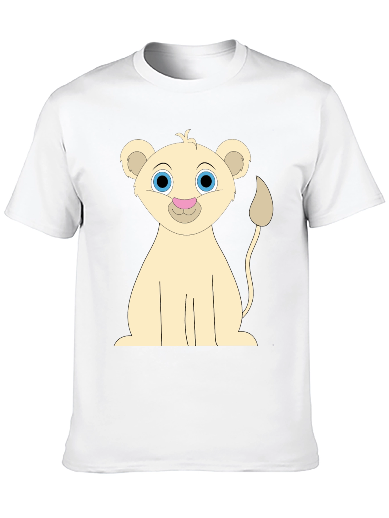 Black Cute Cartoon Lion Black T-Shirt view 10