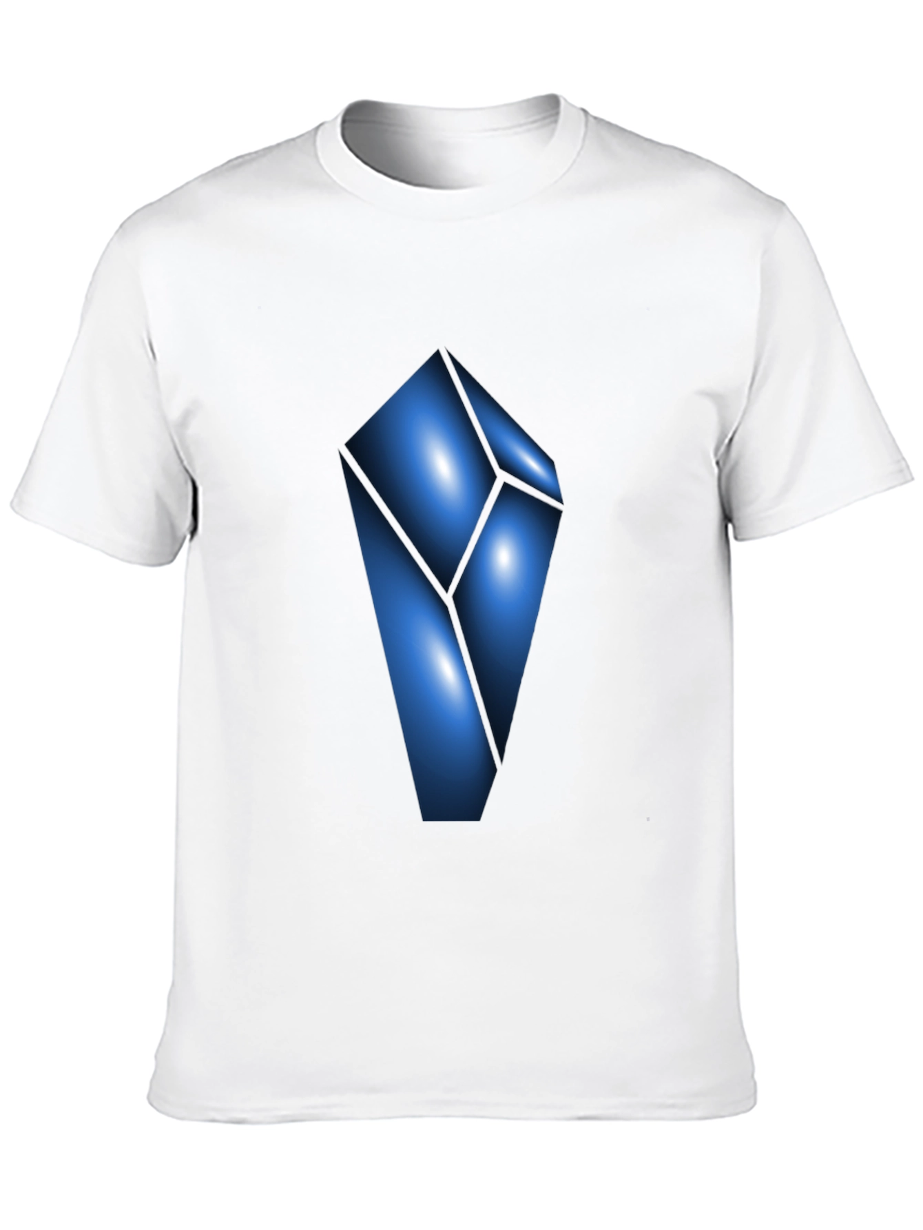 Black Abstract Blue Crystal Graphic T-Shirt - Modern Design view 10