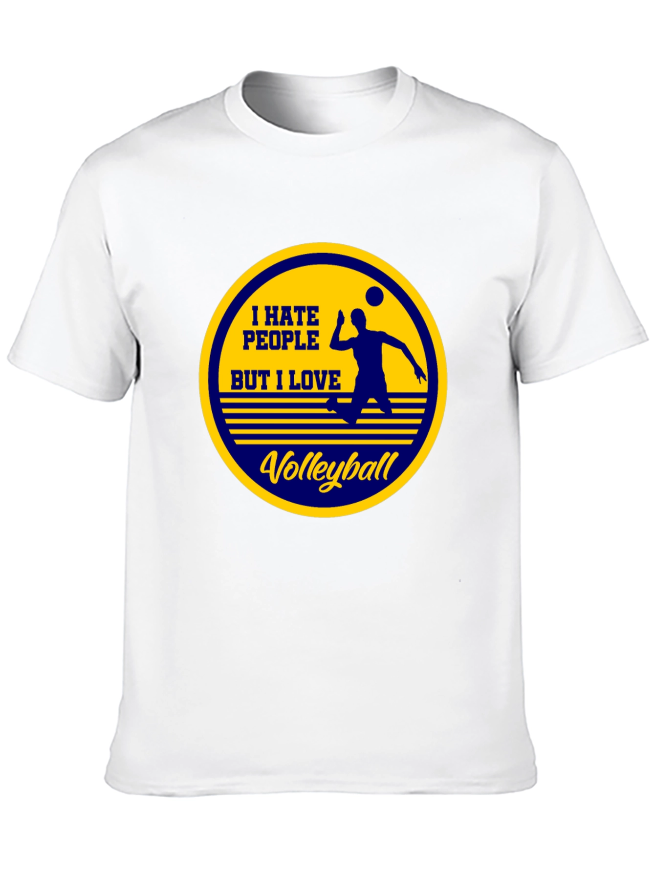 Black Volleyball Lover Tee - I Hate People But I Love Volleyball view 10