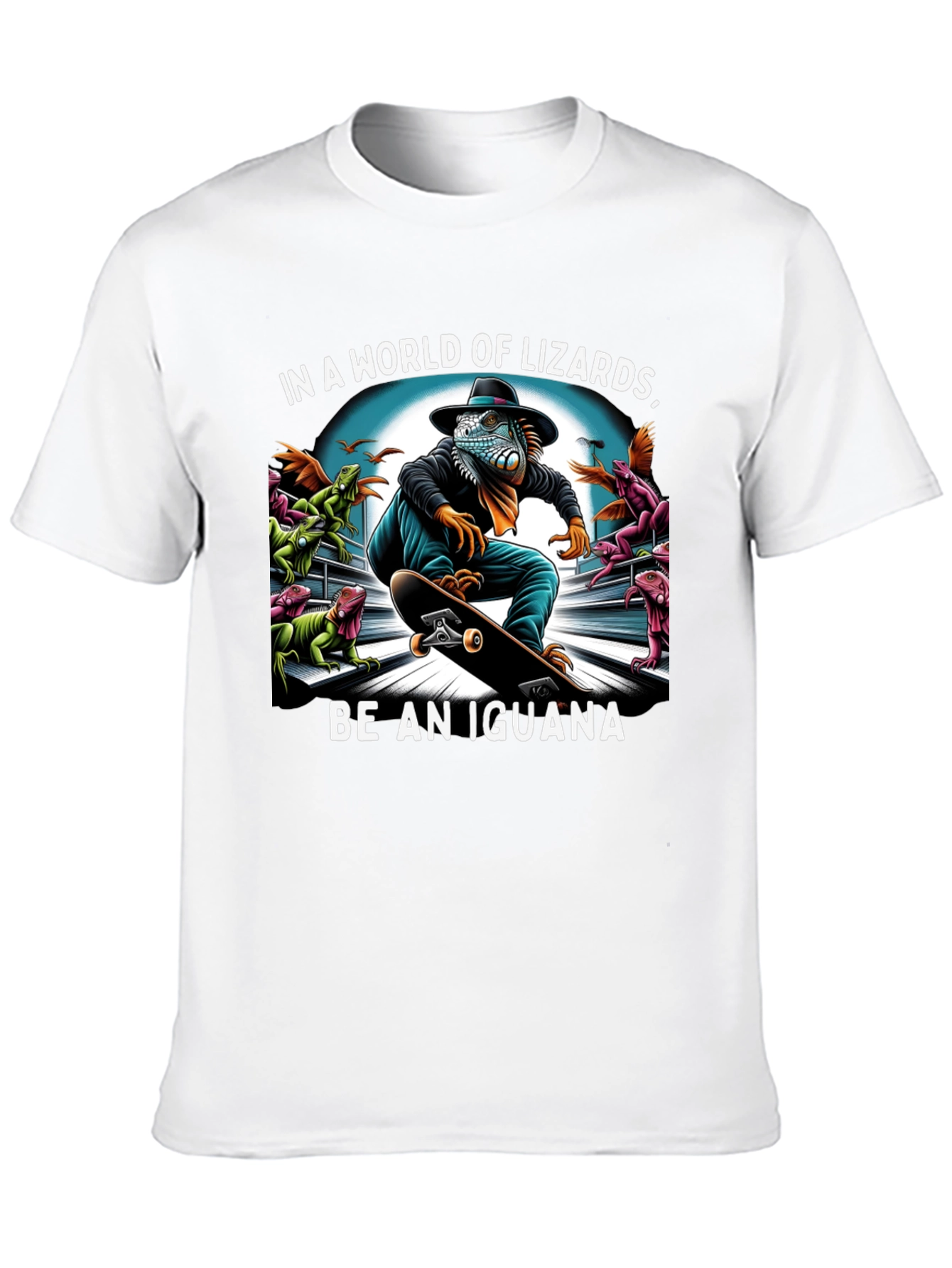 Black Iguana Skateboard T-Shirt - Be an Iguana! view 10