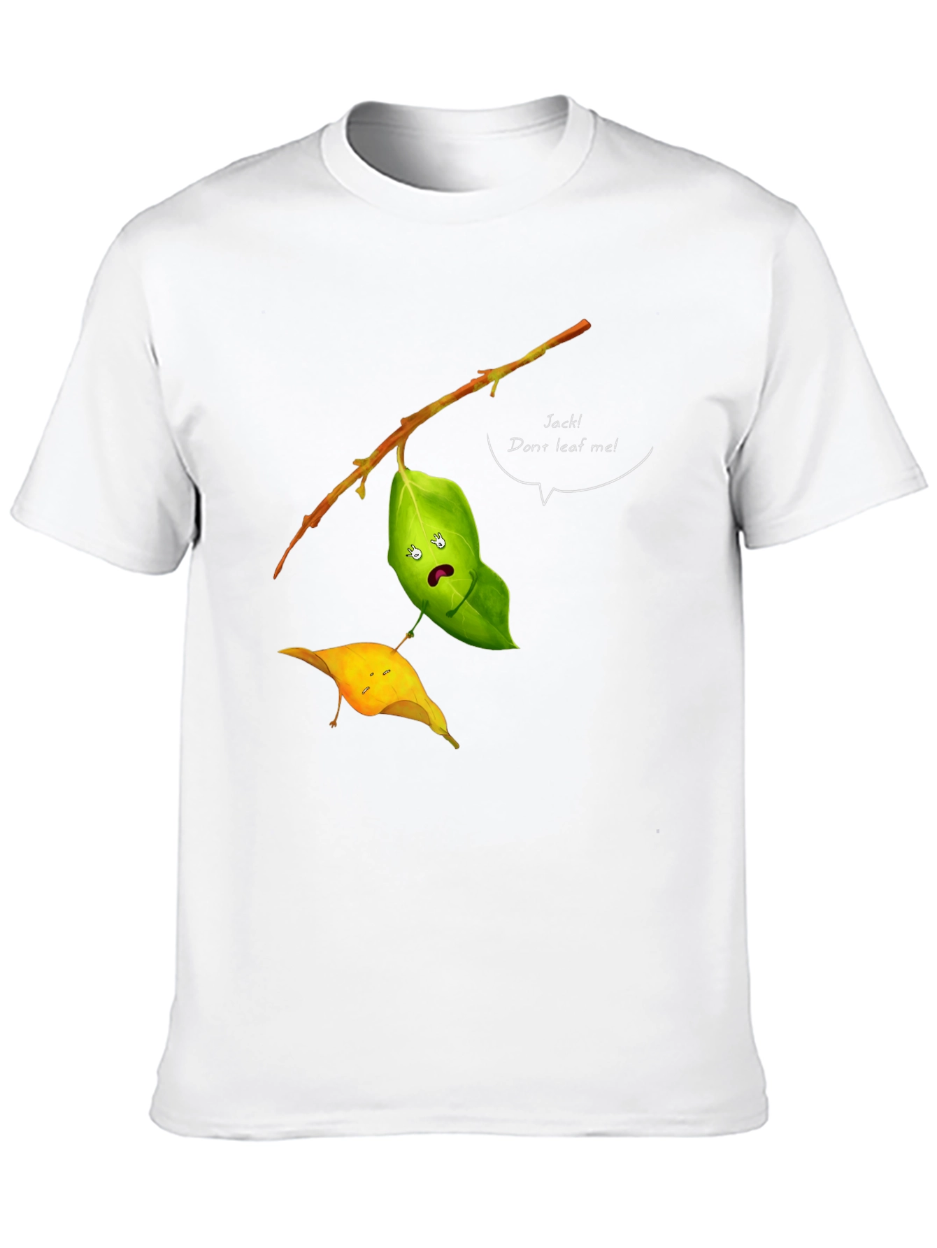 Black Funny Leaf Humor T-Shirt - Jack! Don't Leaf Me view 10