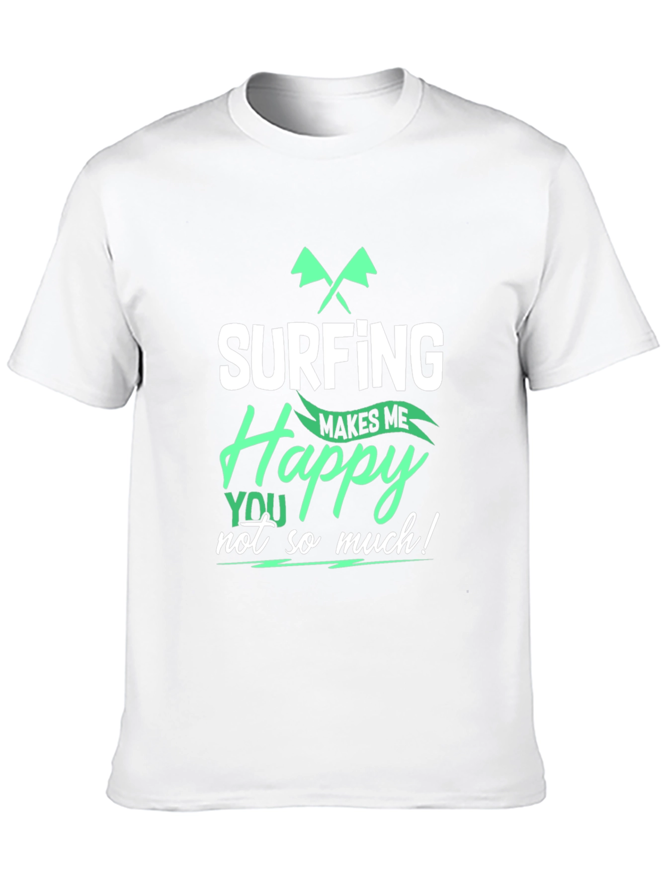 Black Surfing Makes Me Happy T-Shirt - Black view 10