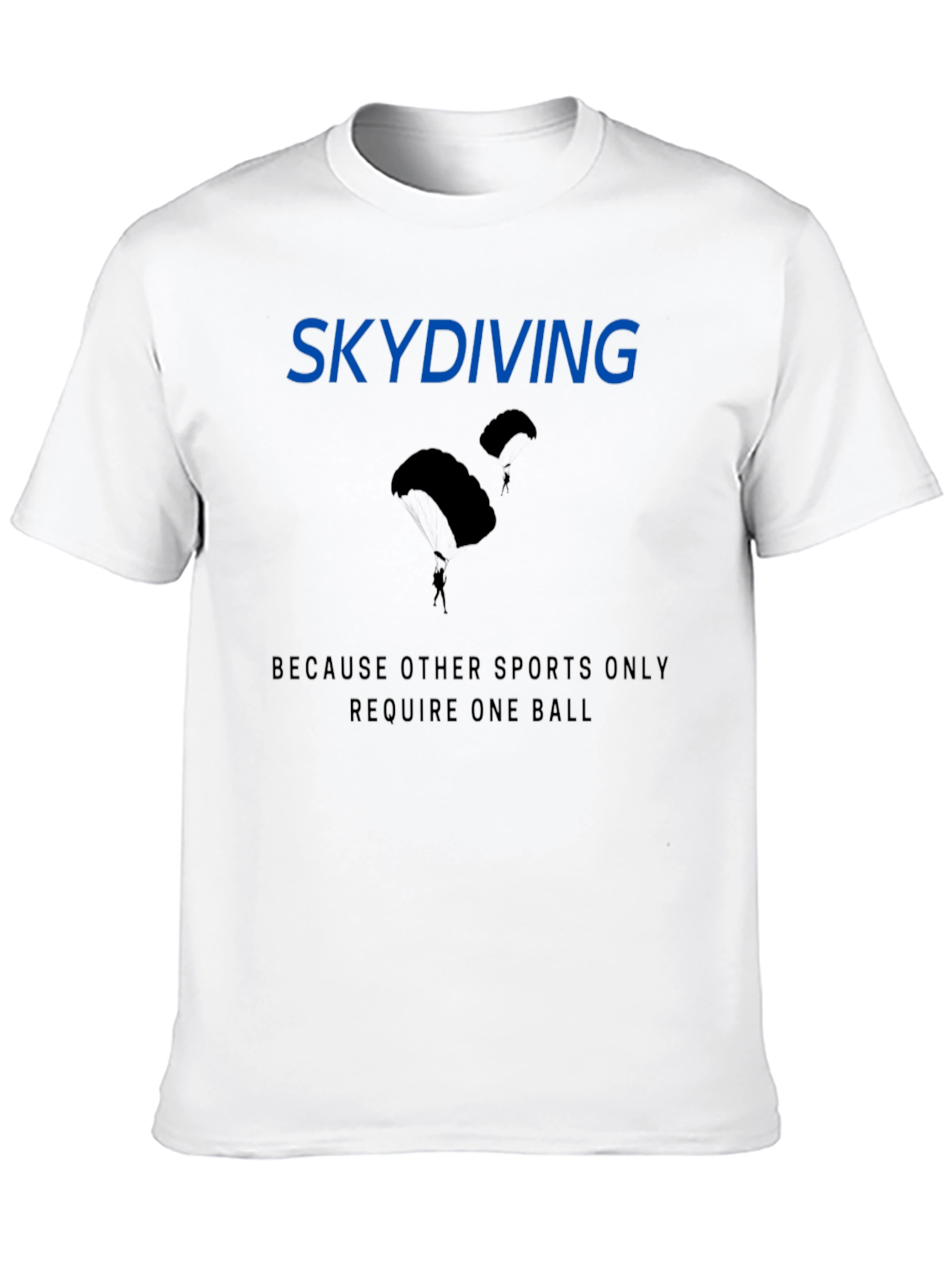 Black Skydiving Funny Graphic T-Shirt - Black view 10