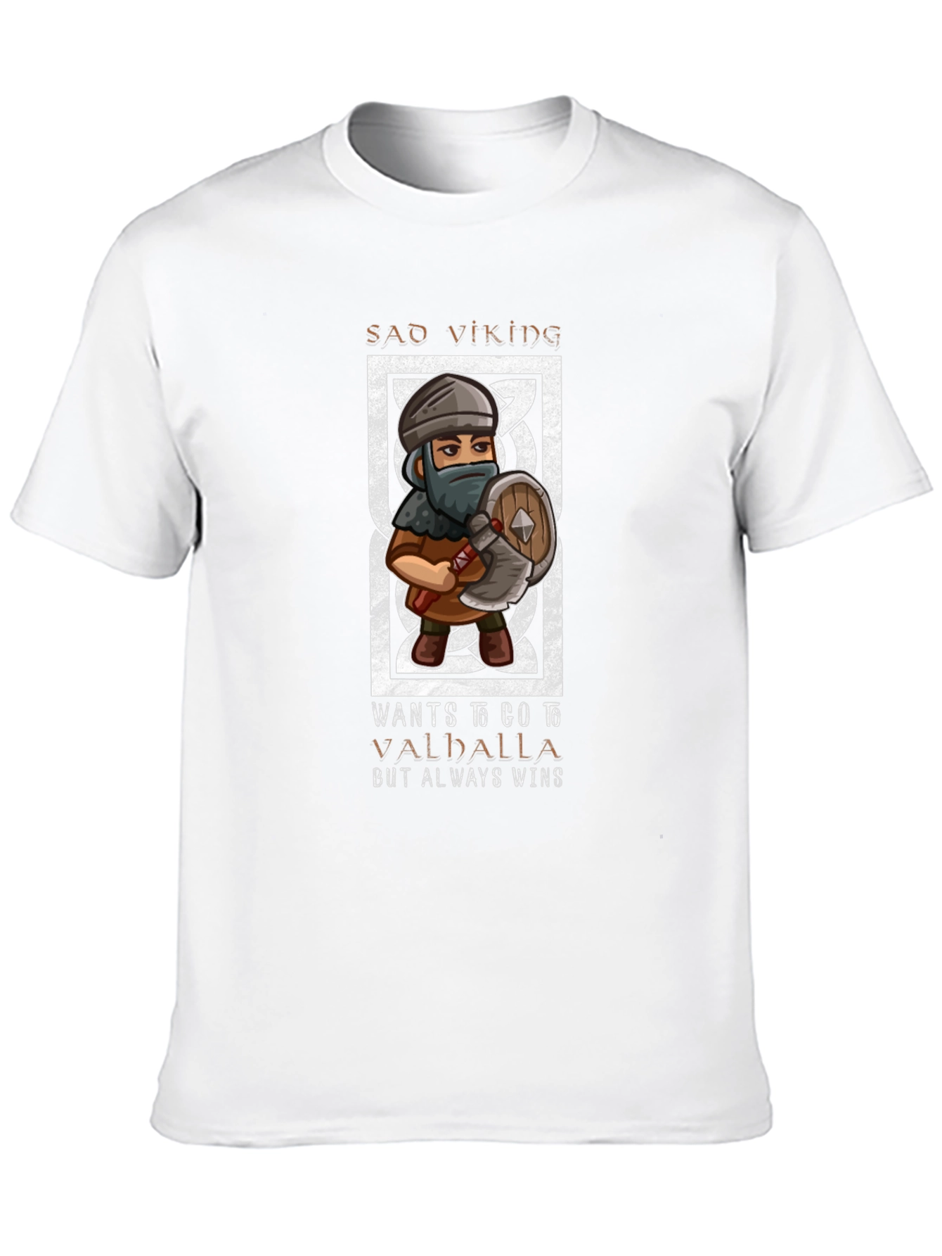Black Sad Viking Valhalla Men's Graphic Tee view 10