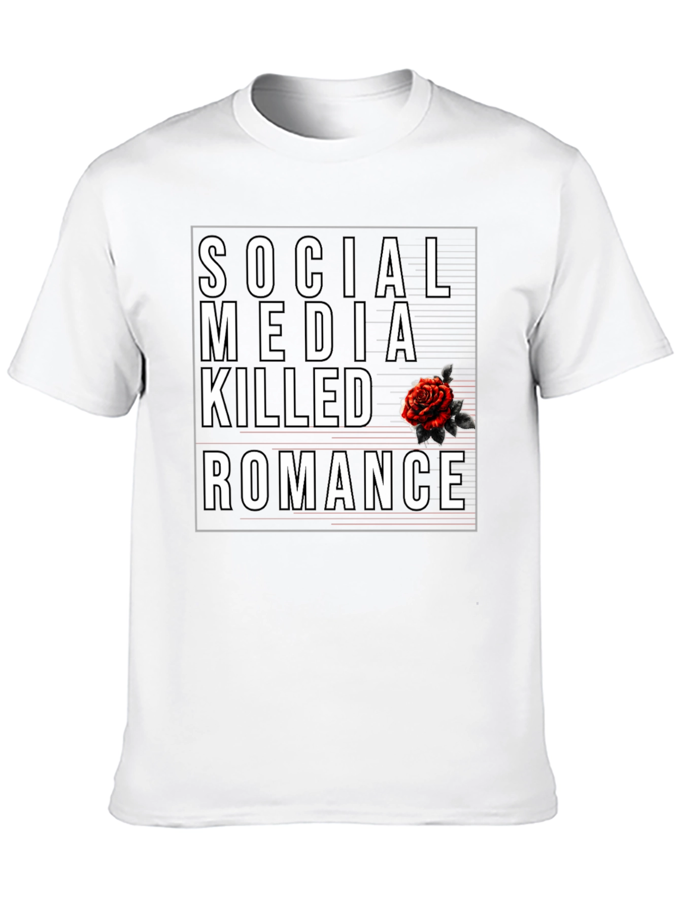 Black Social Media Killed Romance Black Graphic Tee view 10