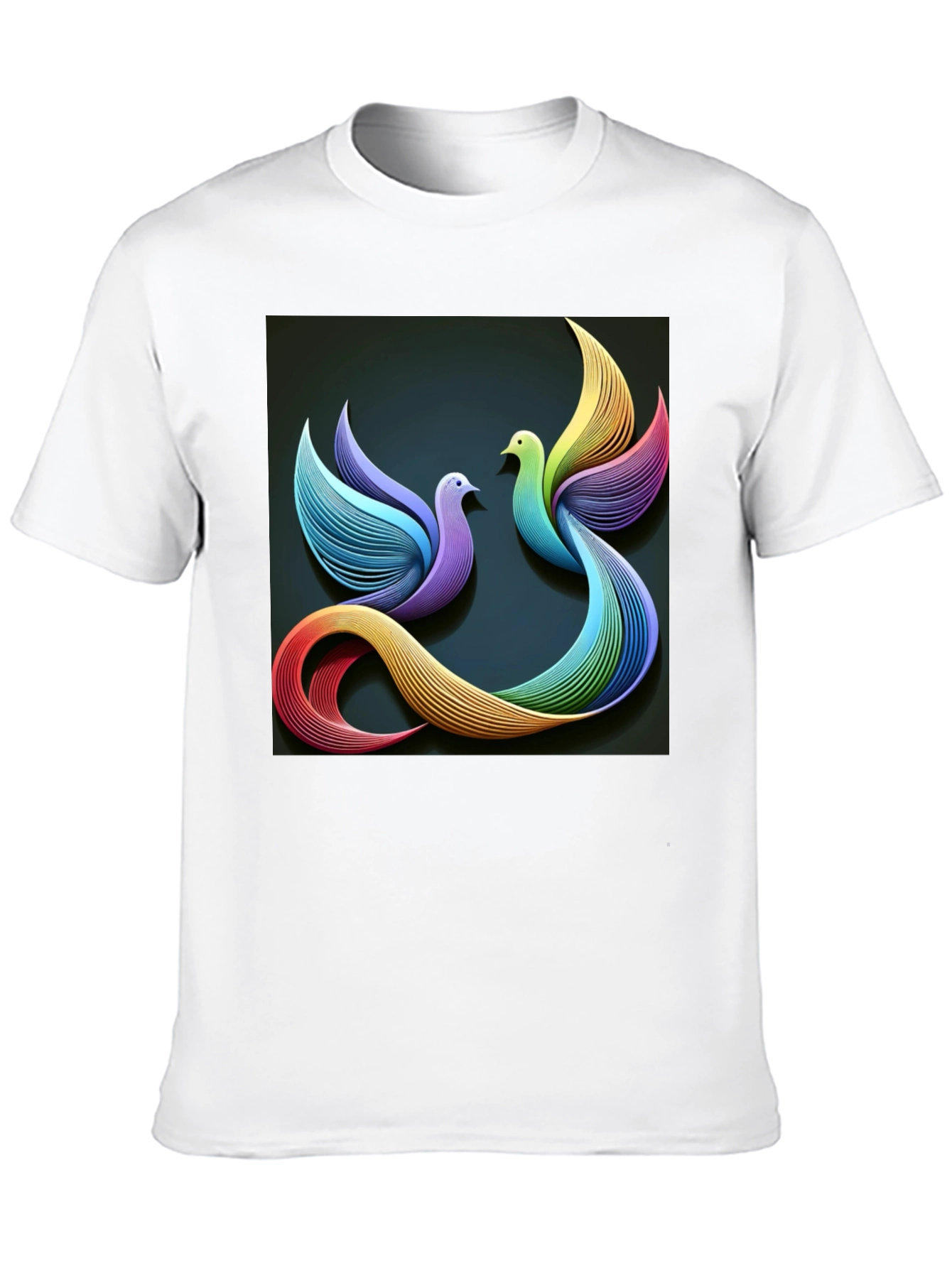 Black Rainbow Dove T-Shirt view 10