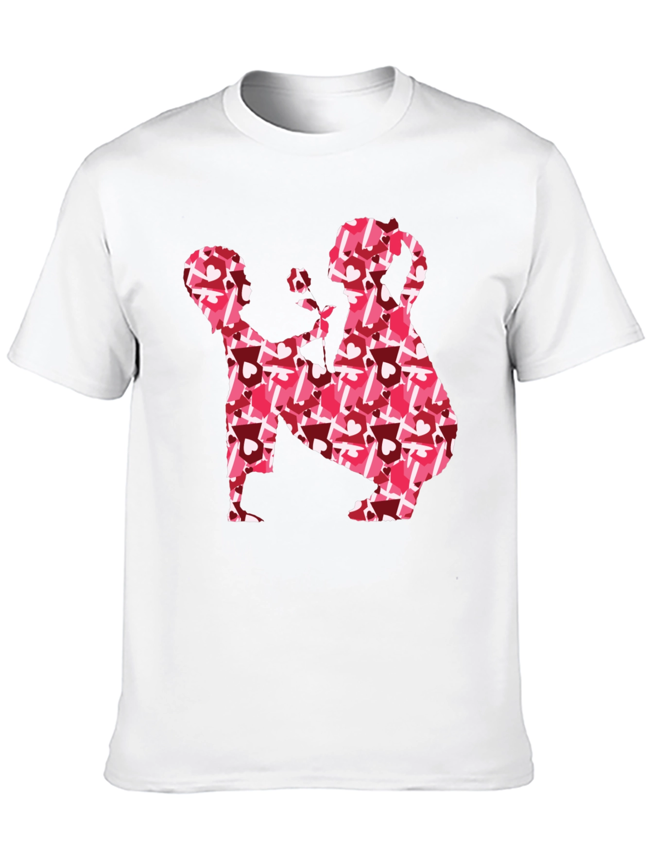 Black Romantic Heart Proposal Graphic Tee view 10