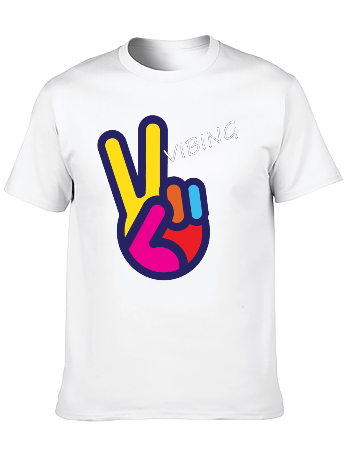Black Vibing Peace Sign Graphic Tee view 10