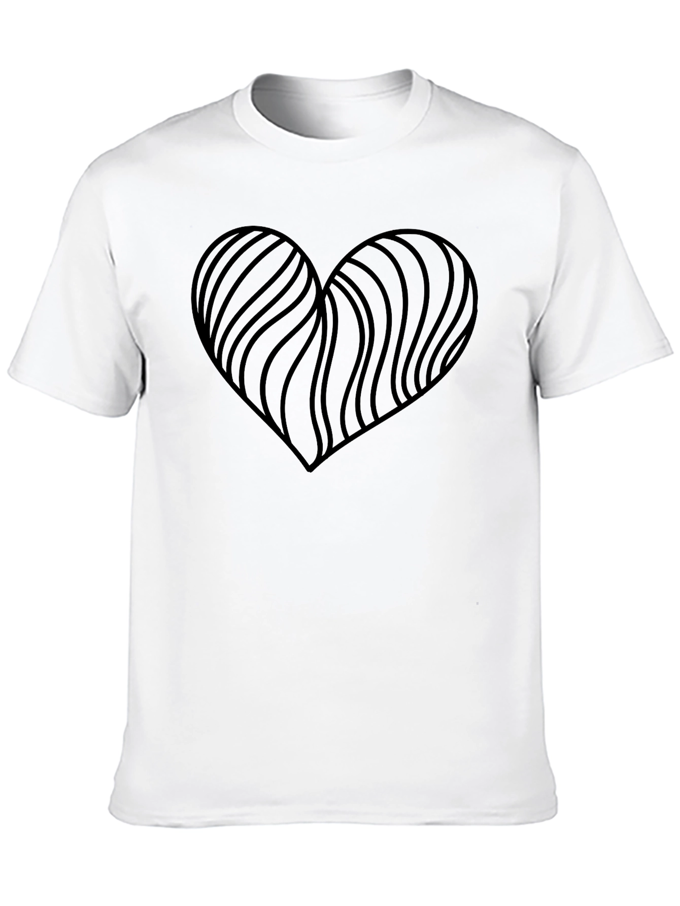 Black Heart Wave Graphic Tee - Stylish Men's Black T-Shirt view 10