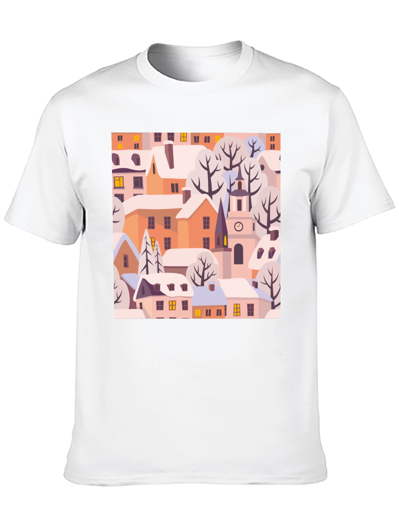Black Winter Village Graphic Tee - Black view 10