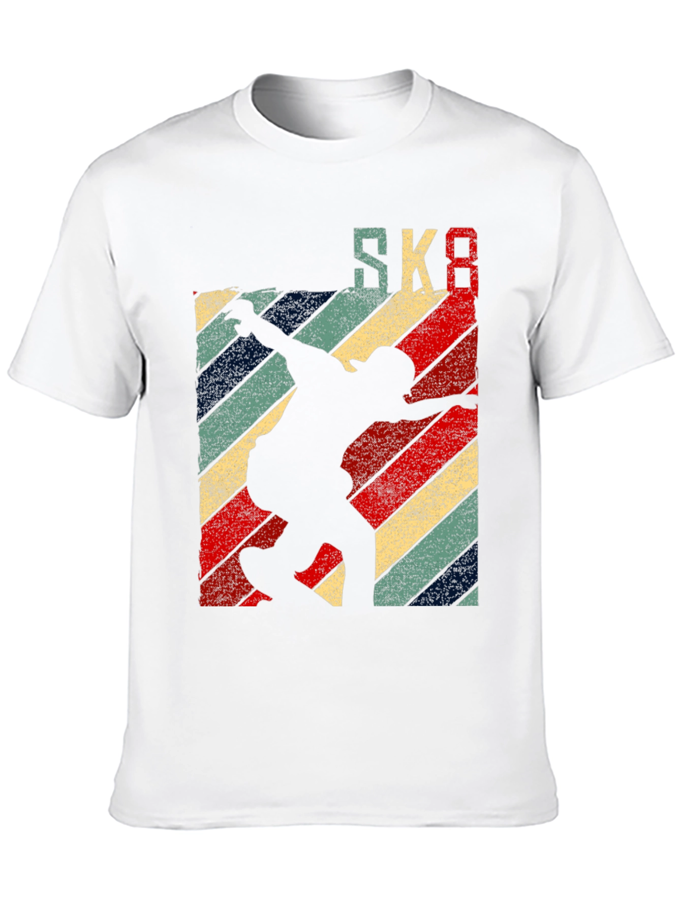 Black Retro SK8 Skateboard T-Shirt Black view 10