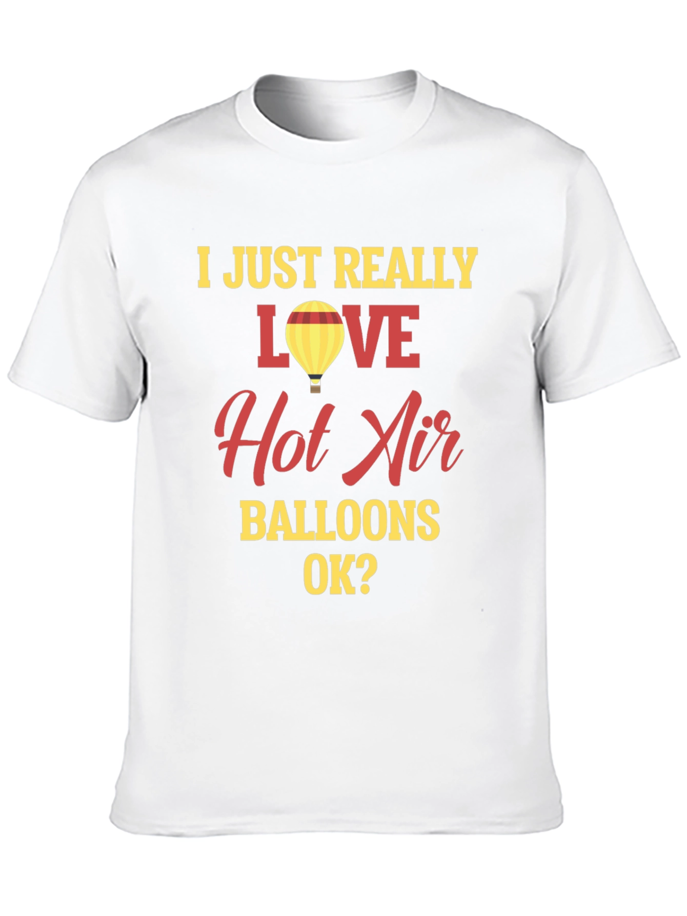 Black I Love Hot Air Balloons Graphic Tee Shirt view 10
