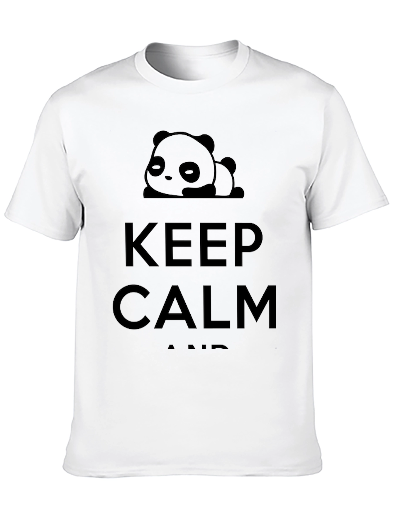 Black Keep Calm Panda T-Shirt - Black Cotton view 10