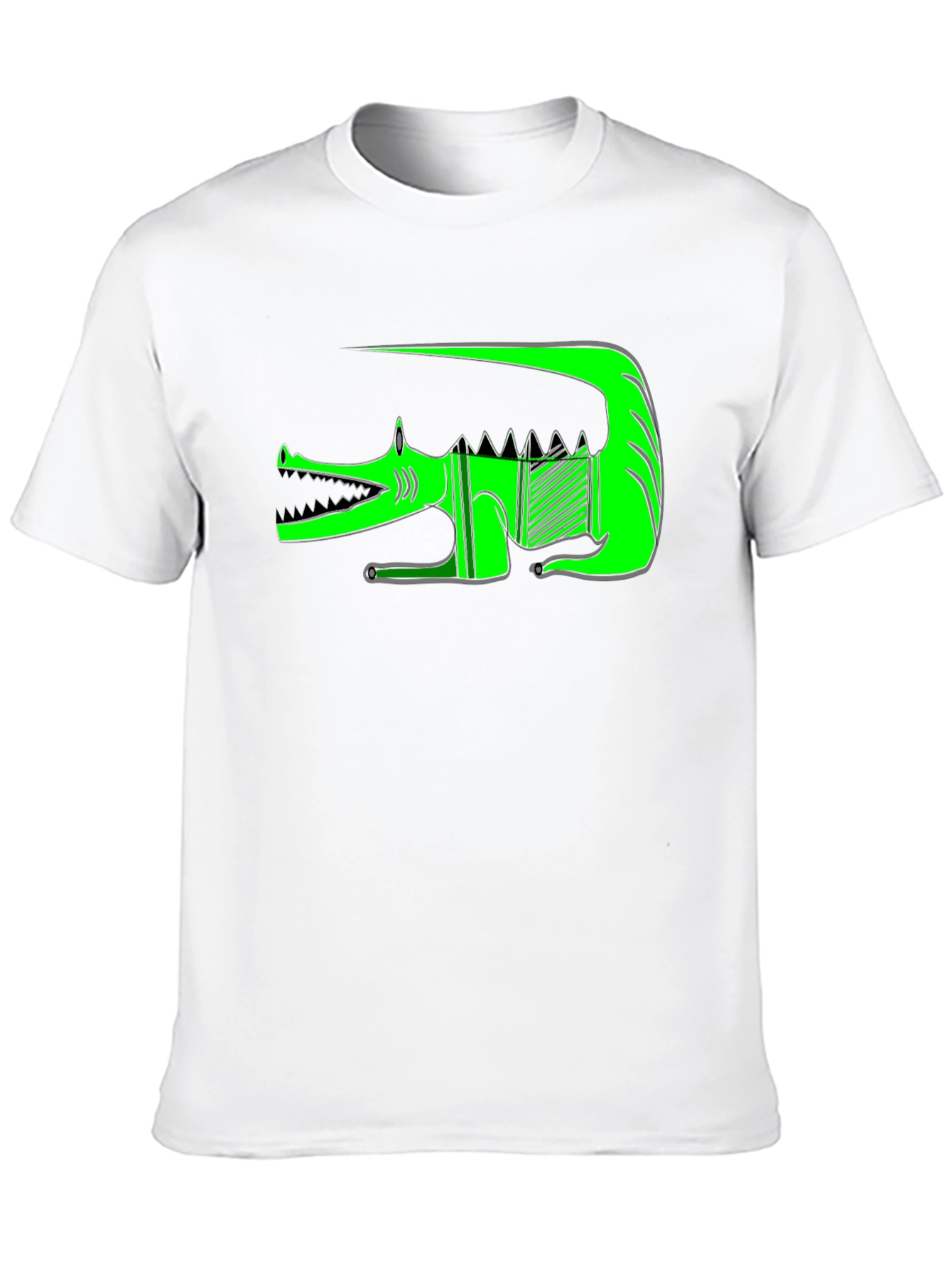 Black Graphic Print T-Shirt - Green Crocodile view 10