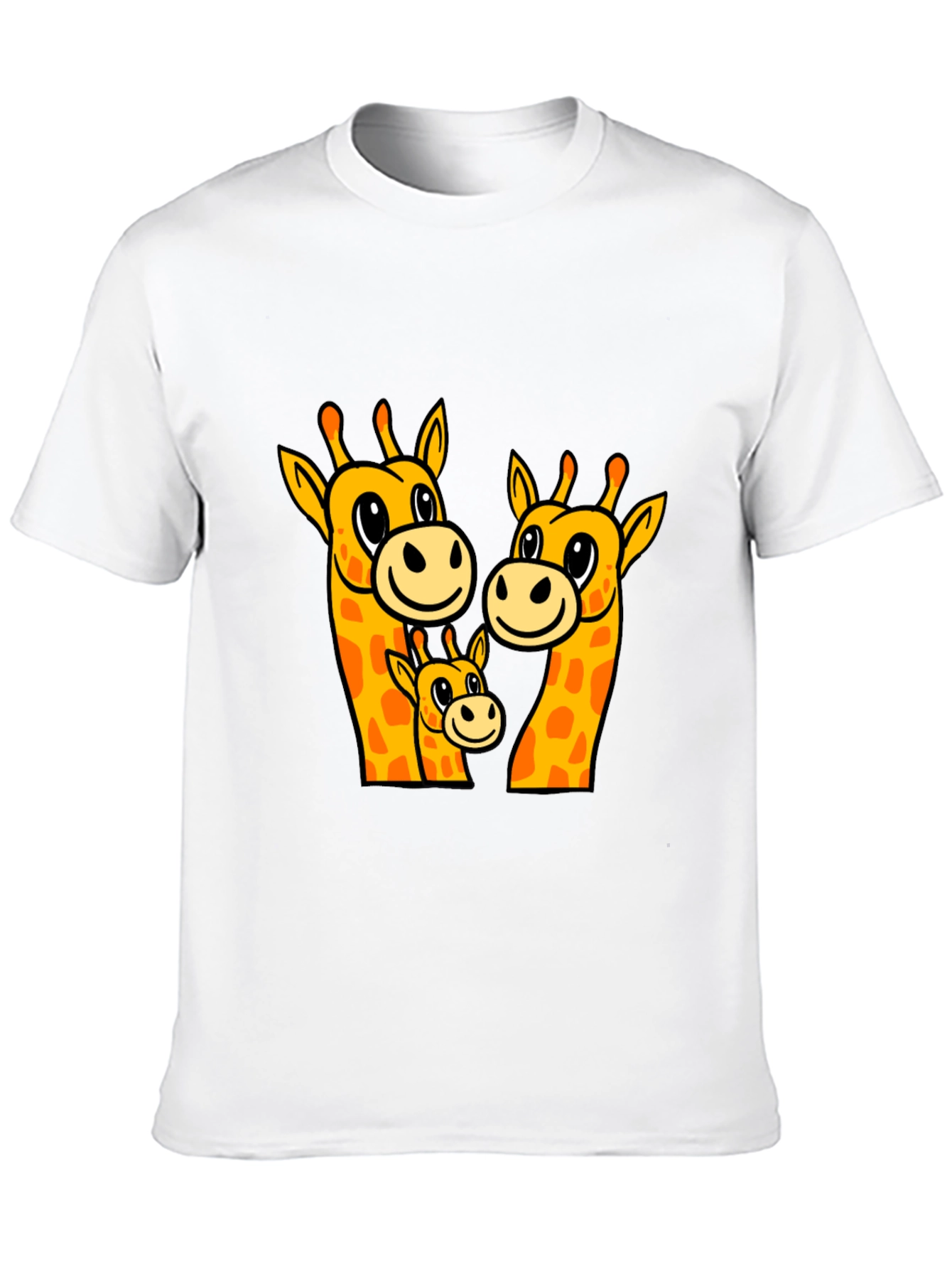 Black Giraffe Family Graphic Tee - Black Cotton Comfort view 10