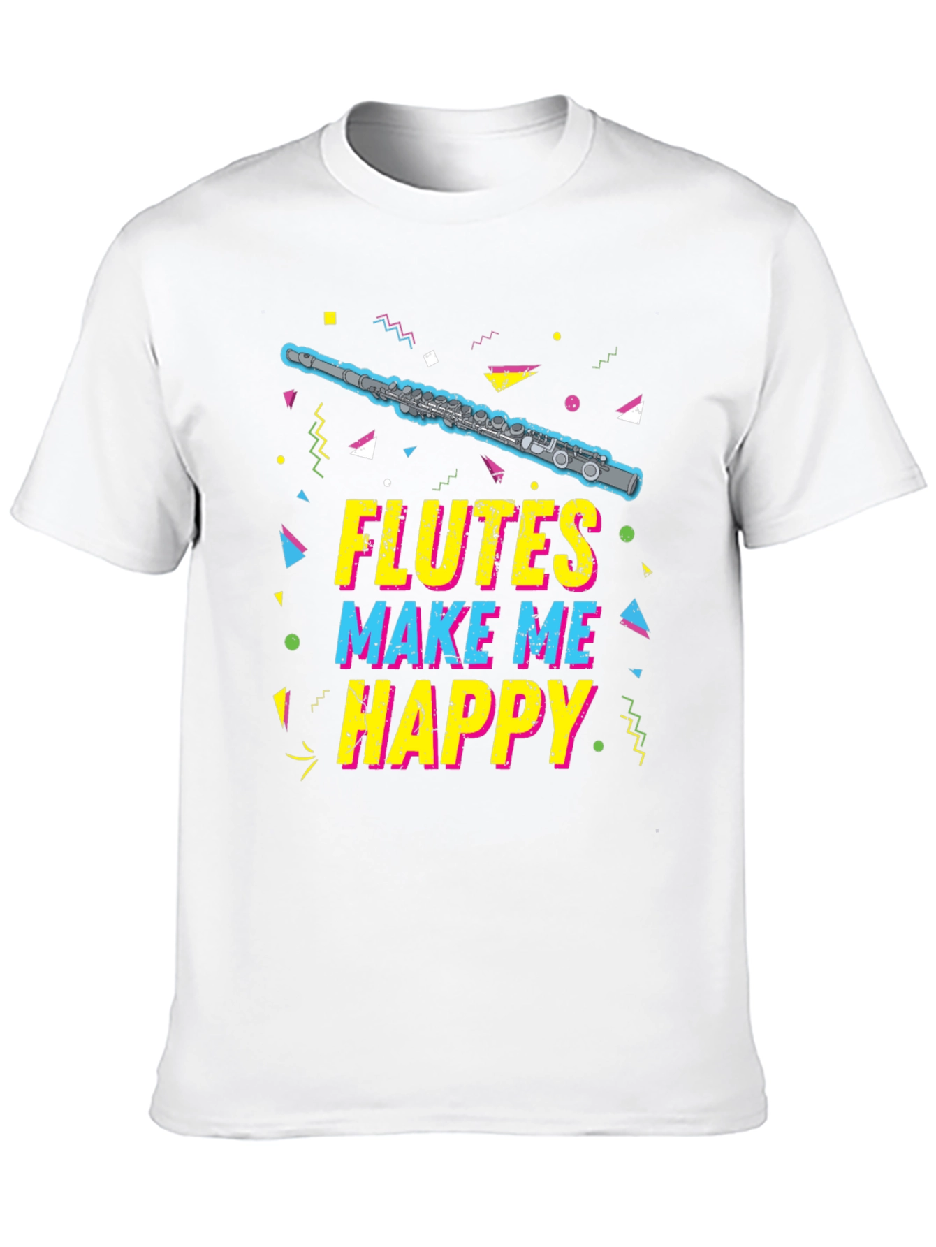 Black Flutes Make Me Happy T-Shirt - Music Lover Tee view 10