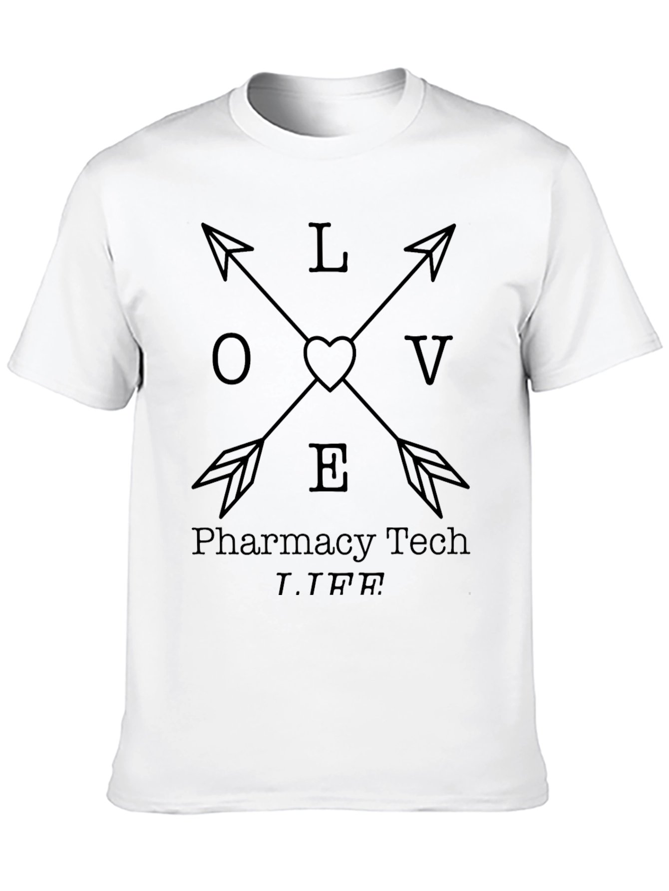 Black Pharmacy Tech LIFE Arrow Heart T-Shirt view 10
