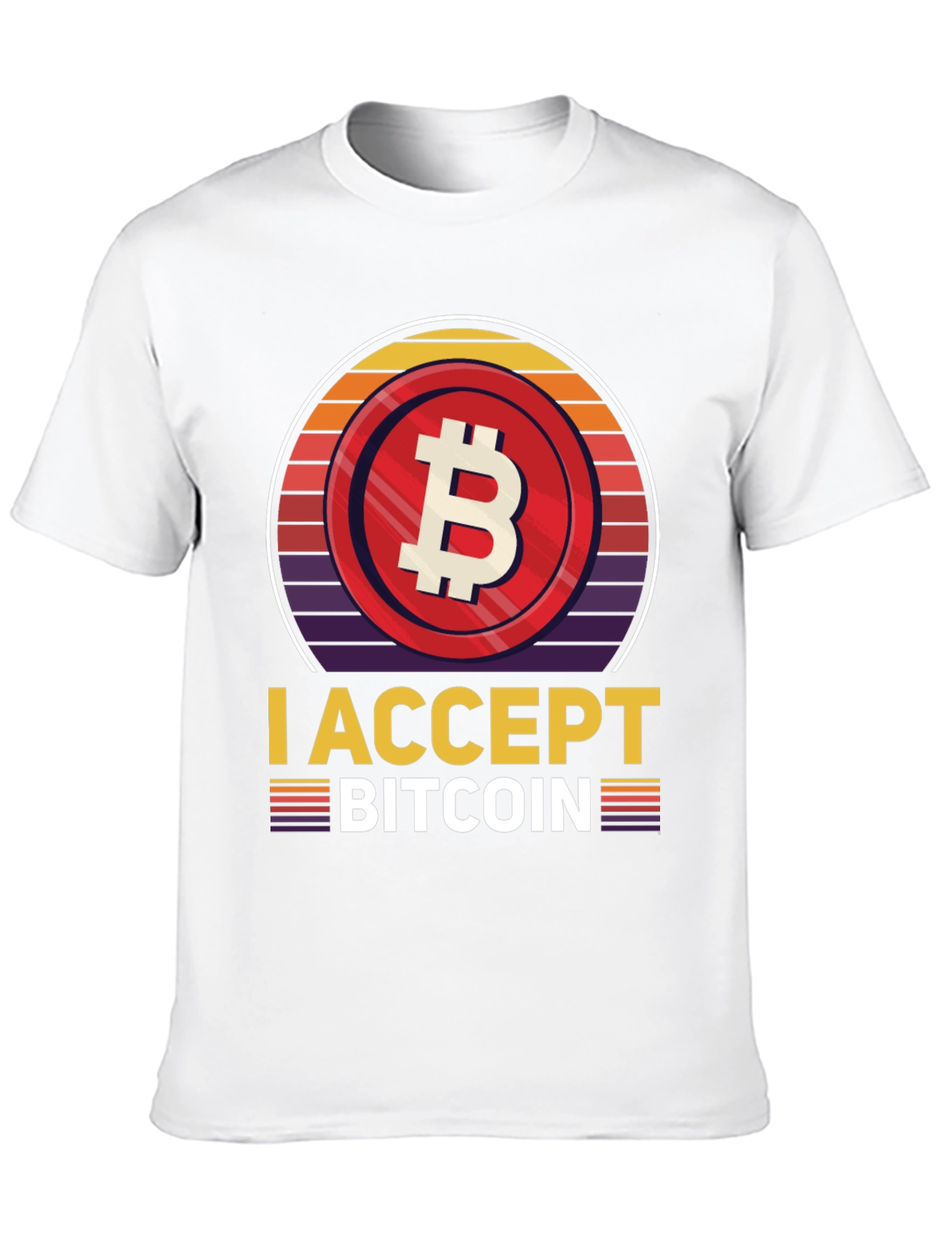 Black I Accept Bitcoin Retro T-Shirt view 10