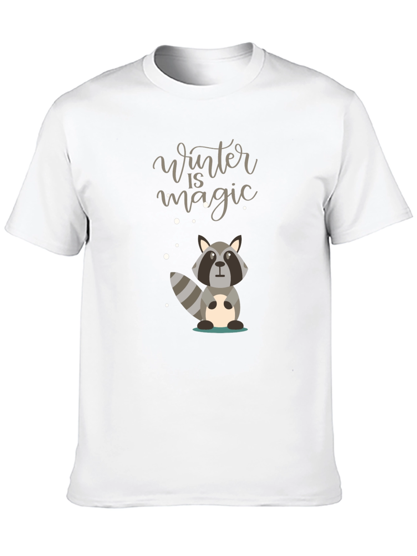 Black Winter Magic Raccoon Graphic Tee - Cozy Style view 10