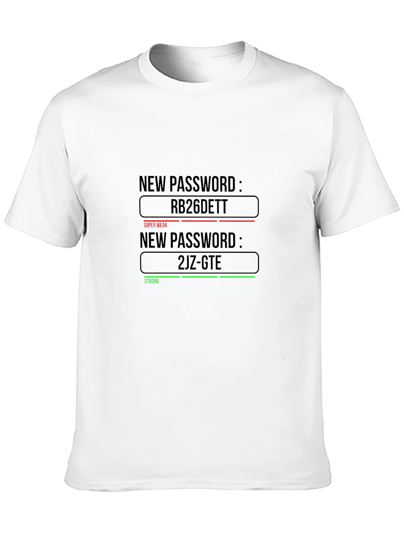 Black Password Strength Car Enthusiast Graphic T-Shirt view 10