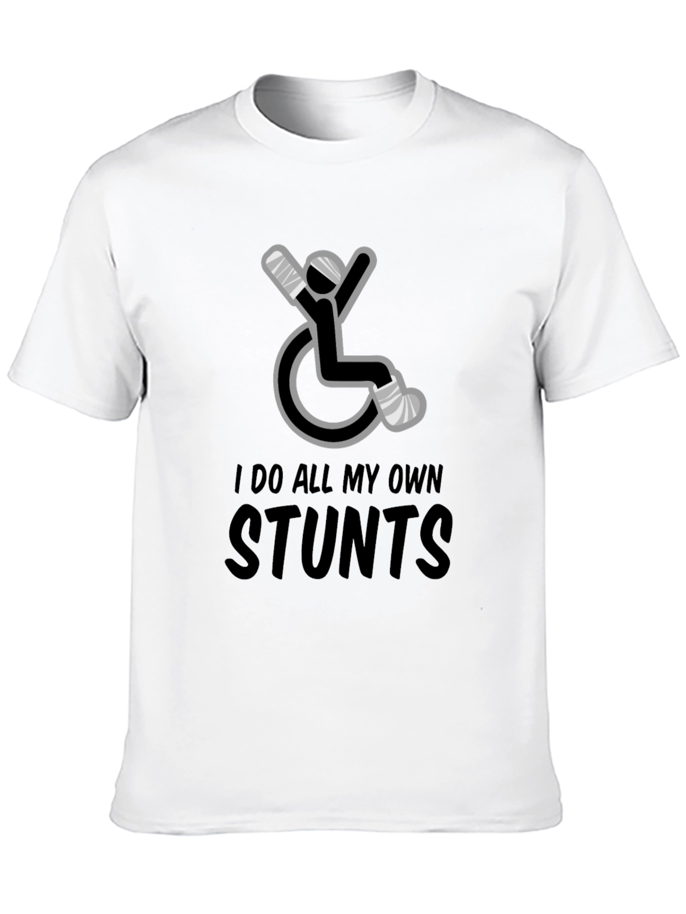 Black I Do All My Own Stunts Funny T-Shirt view 10