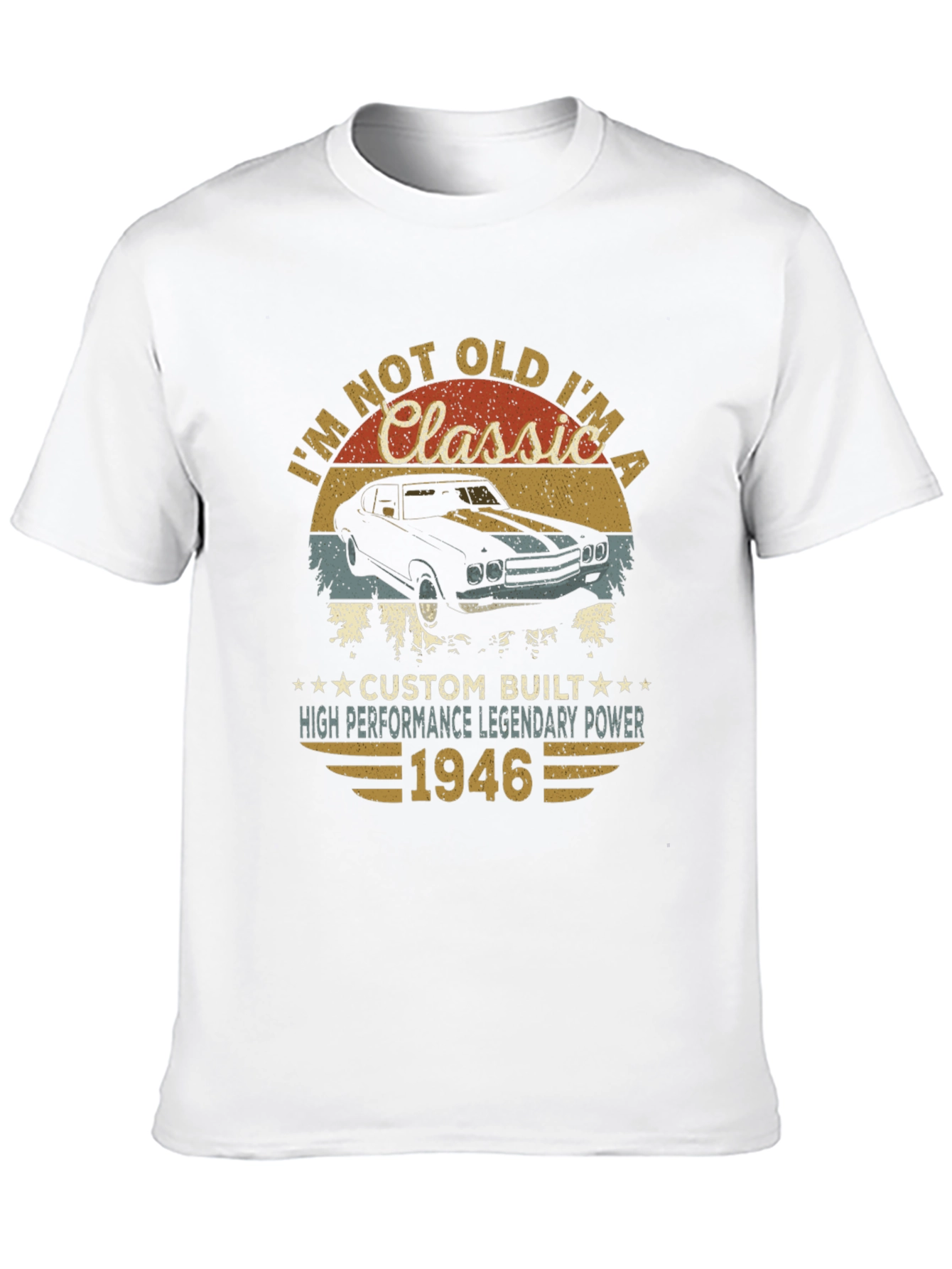 Black Classic Car 1946 Birthday T-Shirt view 10