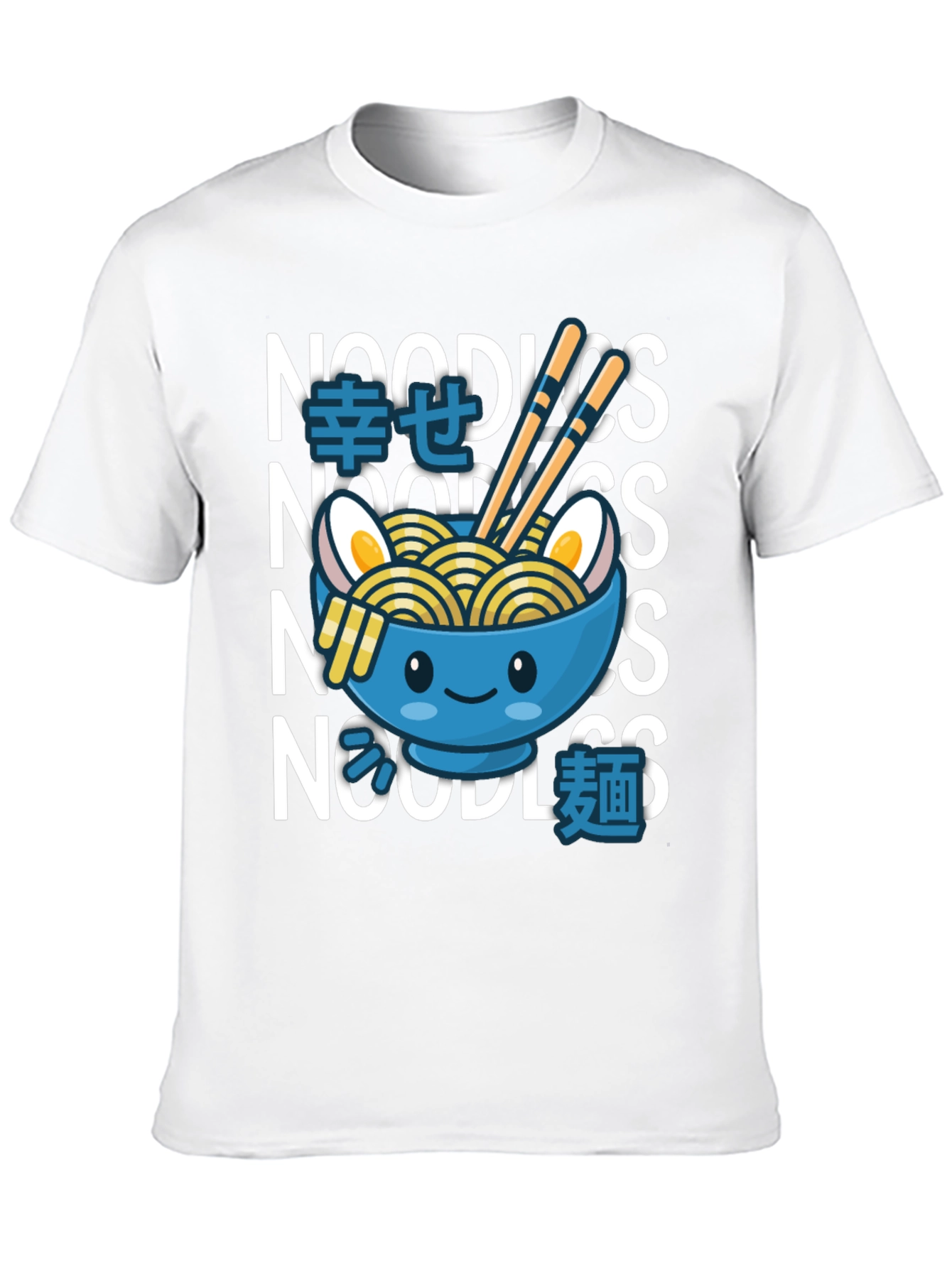 Black Kawaii Ramen Bowl T-Shirt - Noodle Lover Tee view 10