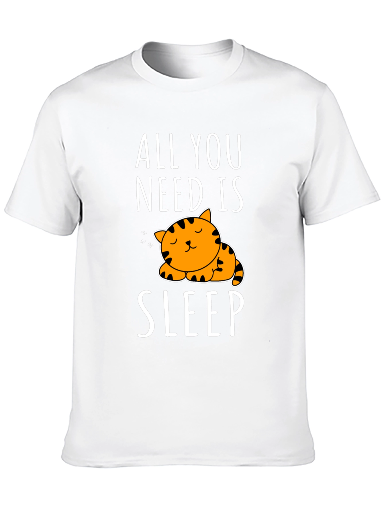 Black All You Need Is Sleep - Cute Cat Graphic T-Shirt view 10