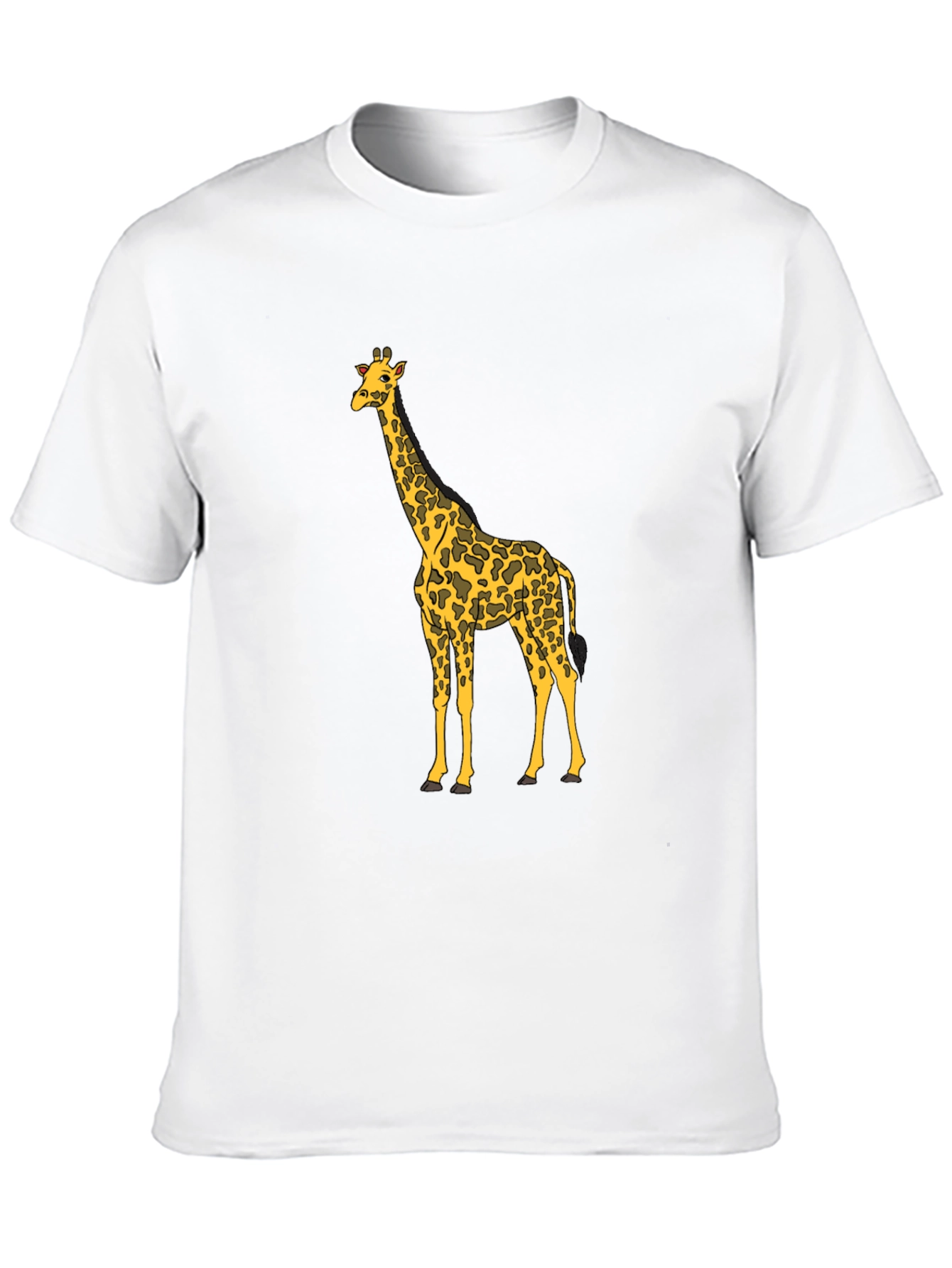 Black Giraffe Print Black T-Shirt, Animal Lover Tee view 10
