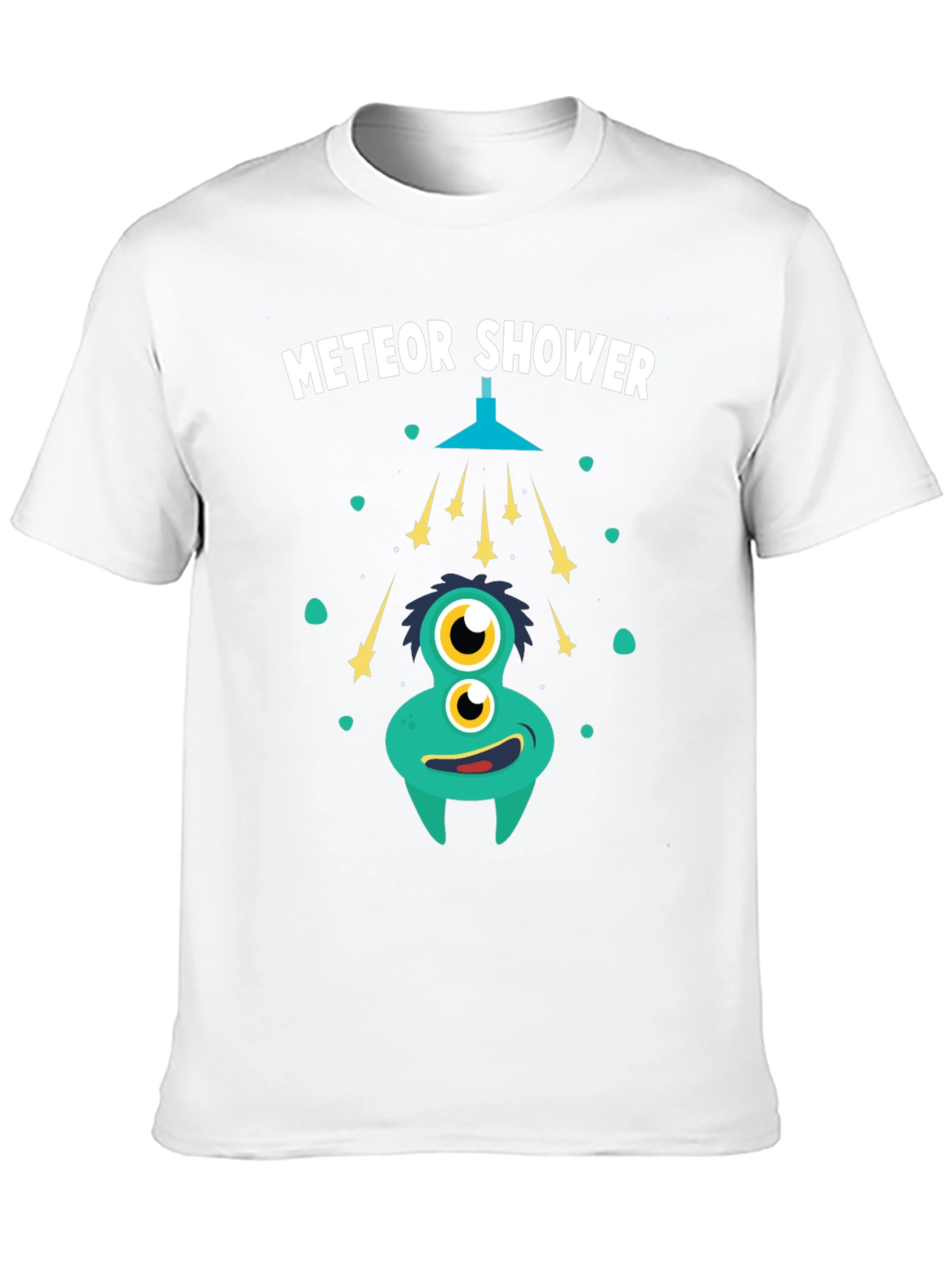 Black Meteor Shower T-Shirt - Funky Alien Graphic Tee view 10