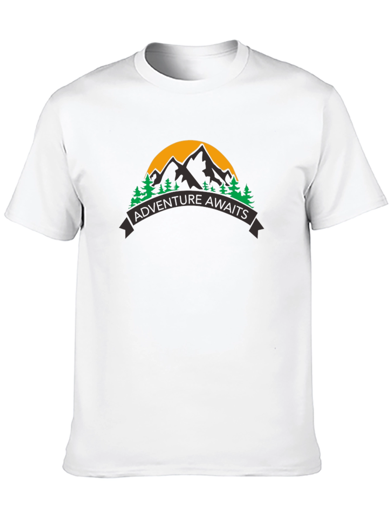 Black Adventure Awaits Graphic Tee - Mountain Scene view 10
