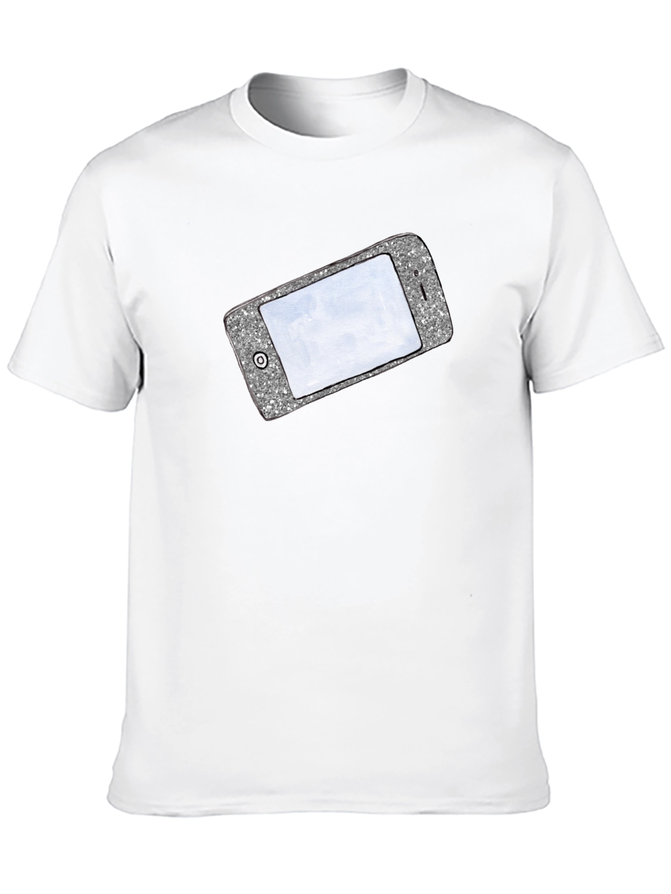 Black Glitter Phone Graphic T-Shirt - Stylish Novelty Tee view 10