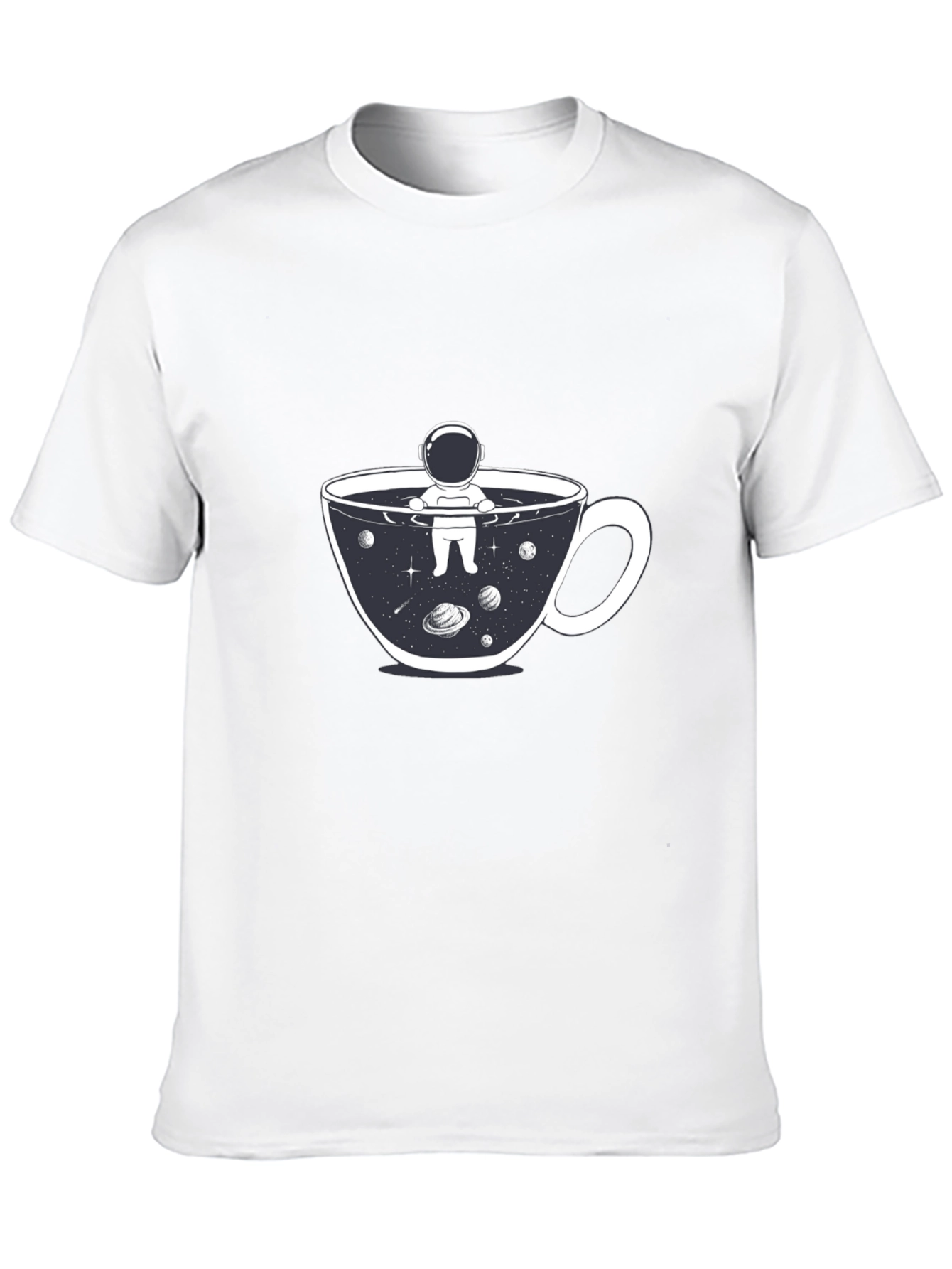 Black Astronaut Coffee Cup T-Shirt - Space Lover Tee view 10
