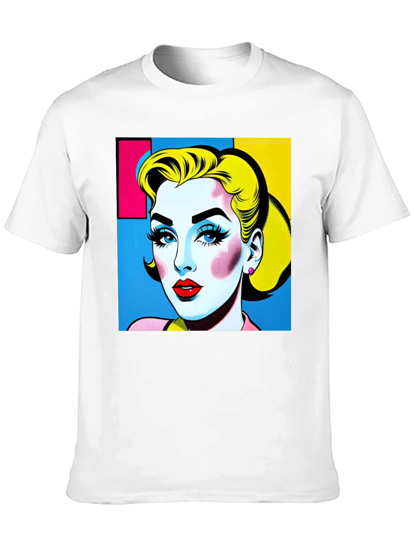 Black Pop Art Woman Graphic Black T-Shirt view 10