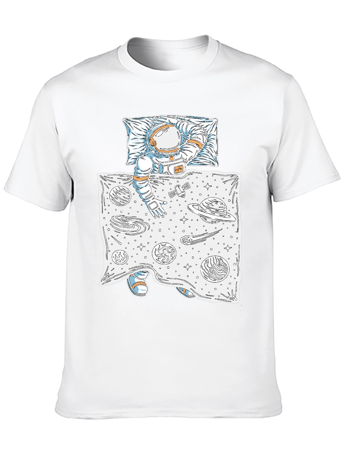 Black Astronaut Sleeping in Space Tee view 10