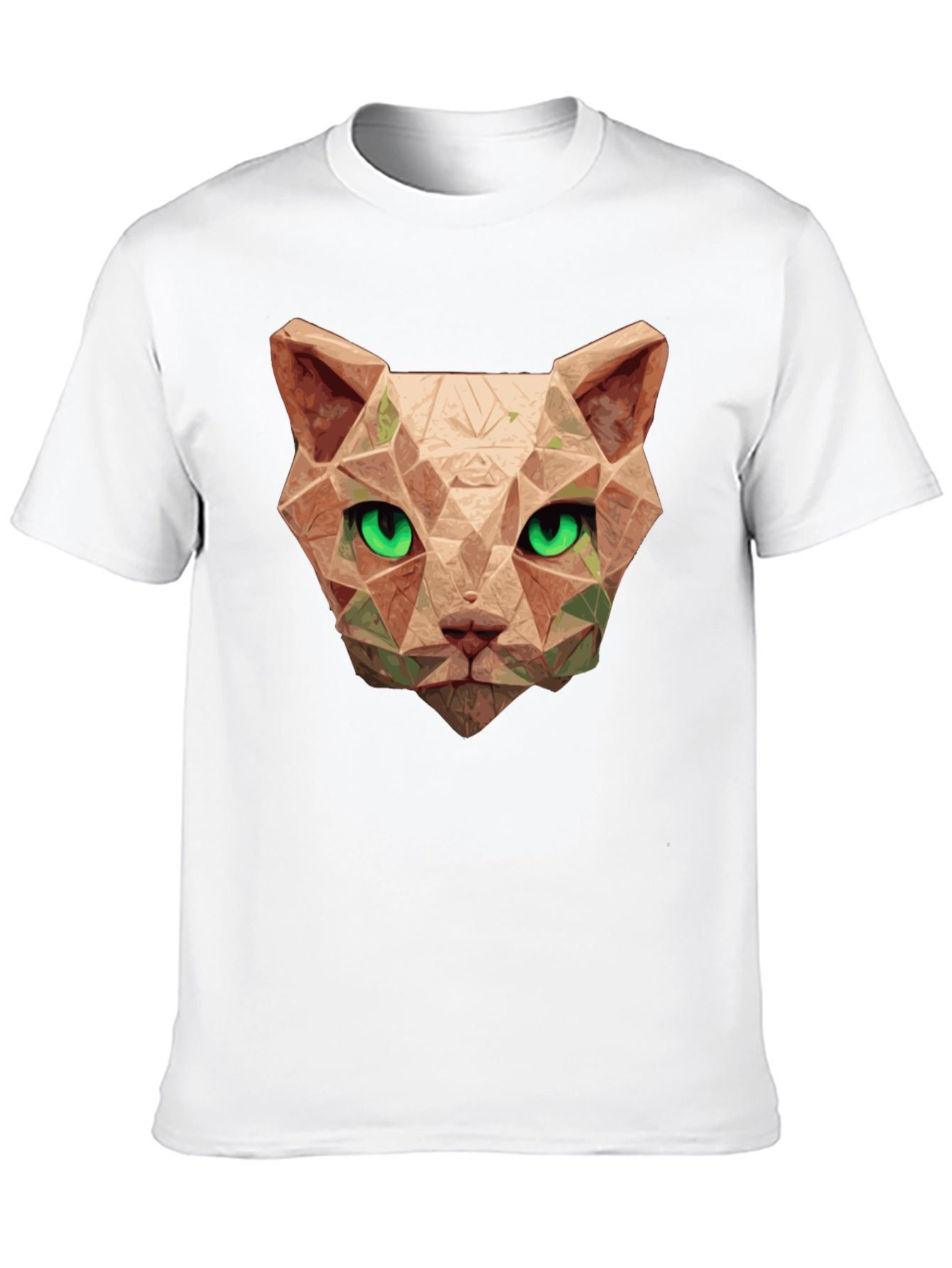 Black Geometric Cat Head T-Shirt - Stylish Graphic Tee view 10