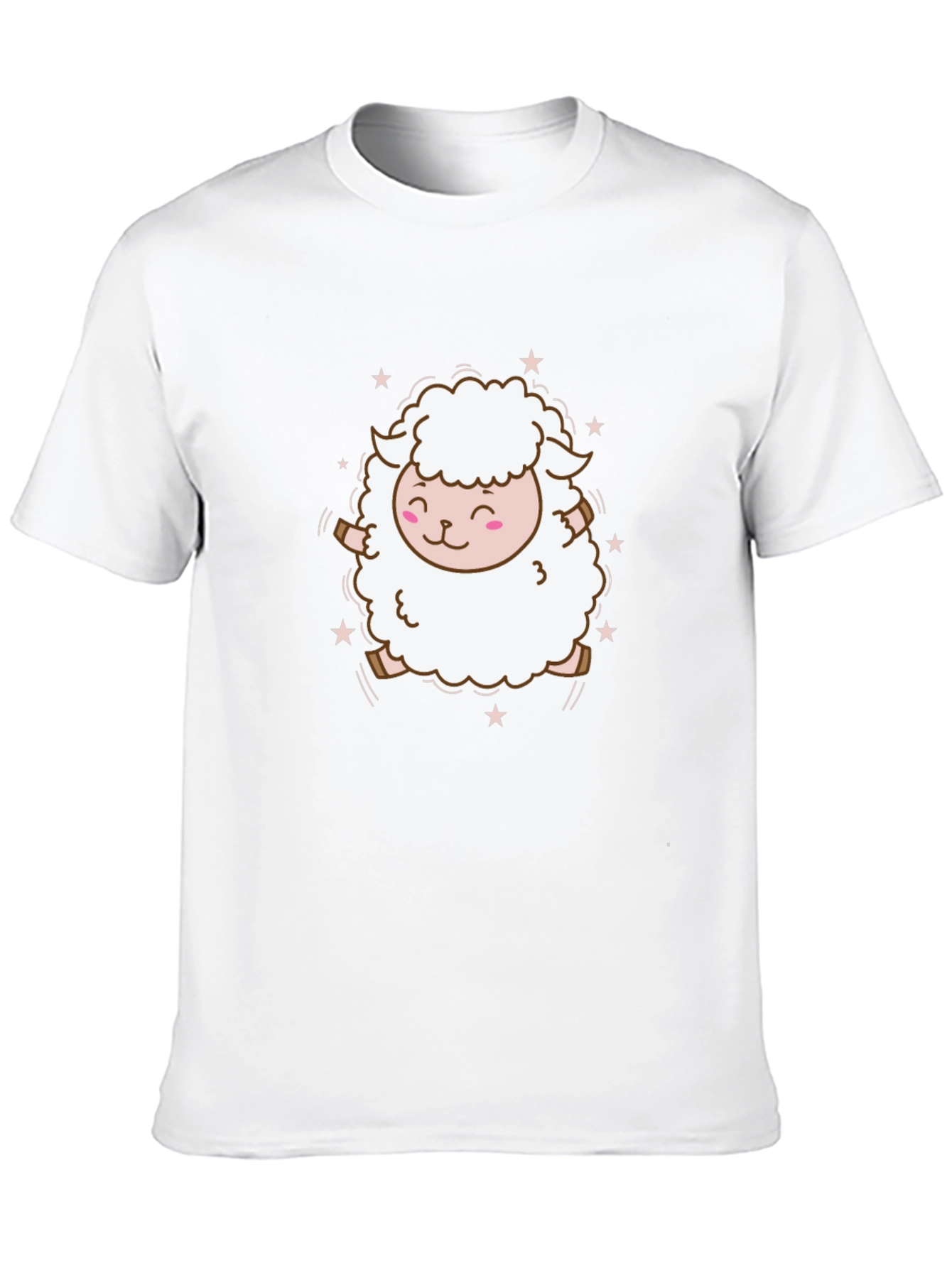 Black Cute Sheep Graphic Tee - Soft Cotton Blend view 10