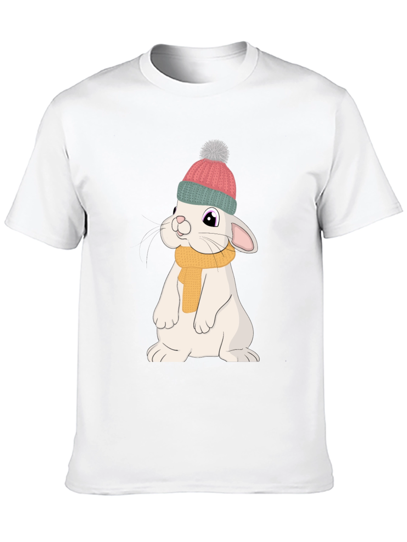 Black Cute Rabbit T-Shirt - Cartoon Bunny Graphic Tee view 10