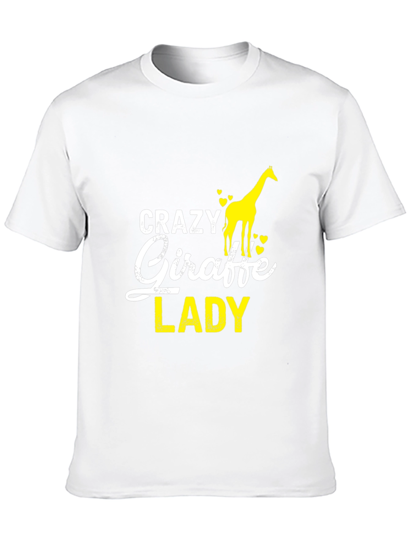 Black Crazy Giraffe Lady T-Shirt - Funny Animal Lover Tee view 10