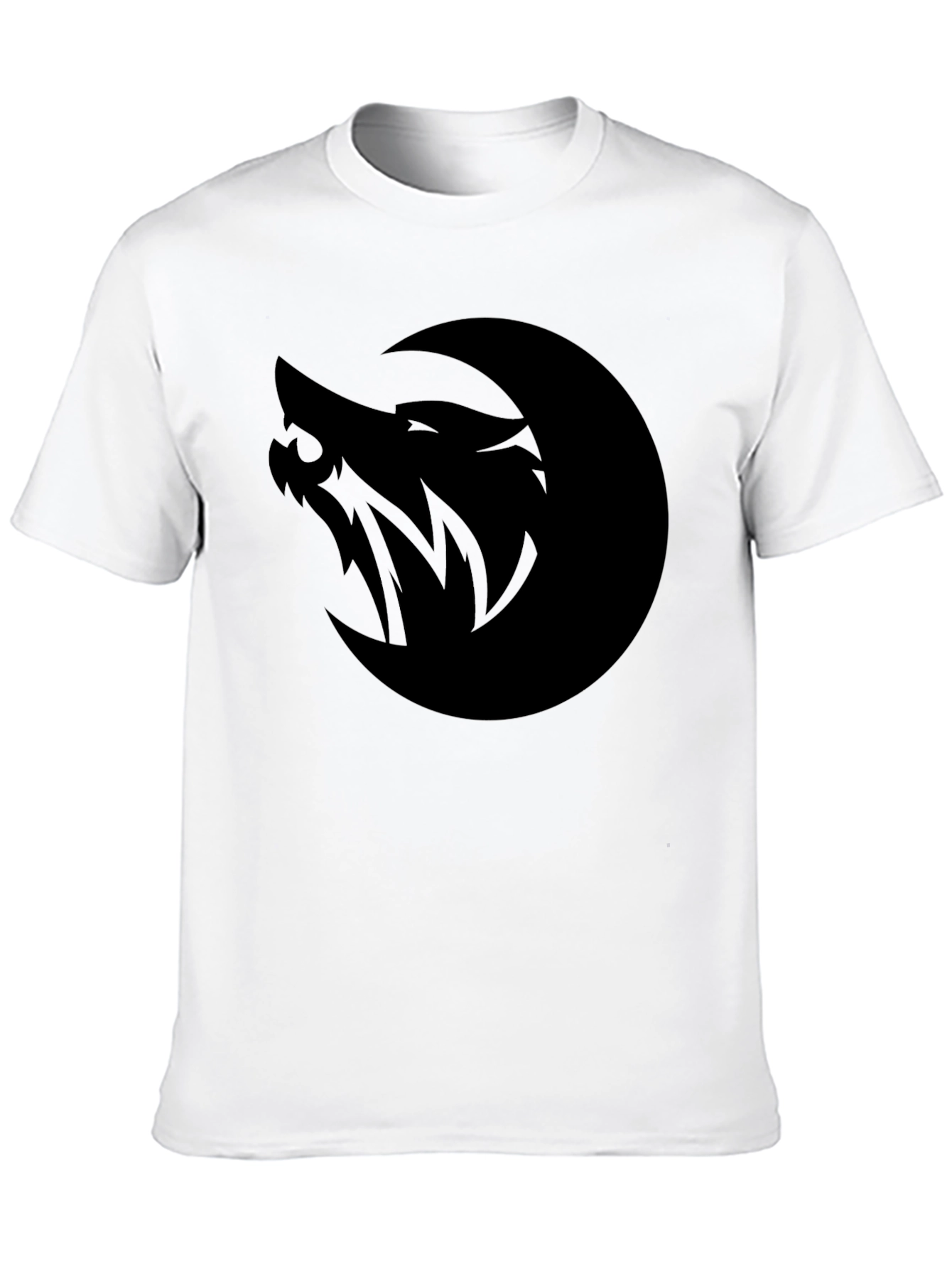 Black Wolf Moon Graphic Tee - Black Cotton T-Shirt view 10
