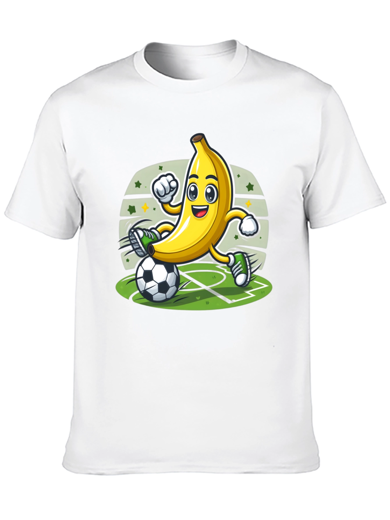 Black Funny Banana Soccer Player T-Shirt view 10