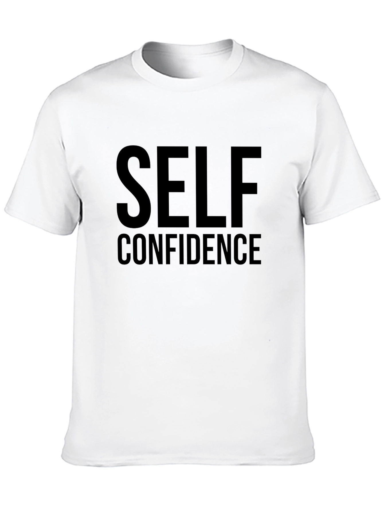Black Self Confidence Graphic Tee - Black Cotton T-Shirt view 10